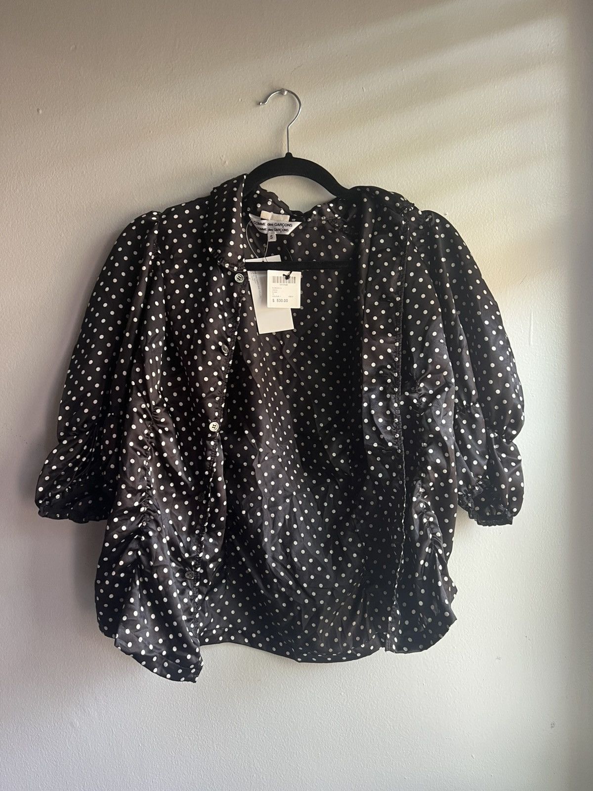 Comme des Garcons PLAY Black And White Polka Dot Blouse Button Up Size S / US 4 / IT 40 - 1 Thumbnail