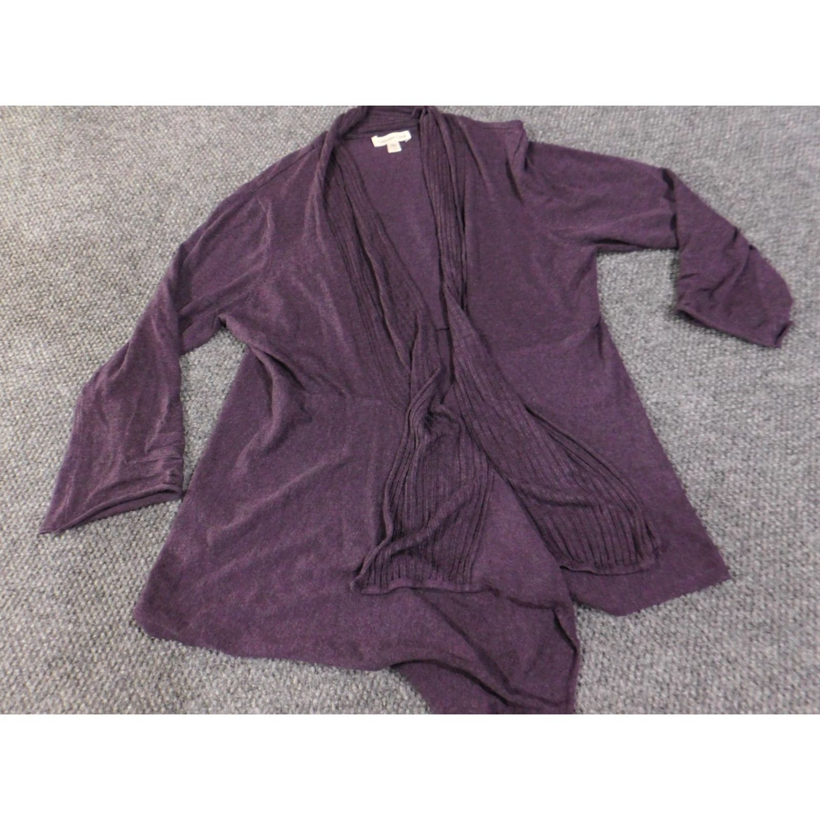 Coldwater Creek VINTAGE? (No) Coldwater Creek Cardigan Womens L Purple Open Front Draped Hem Knit Sweater Ladies Large Asymmetrical Hem Size L / US 10 / IT 46 - 4 Thumbnail