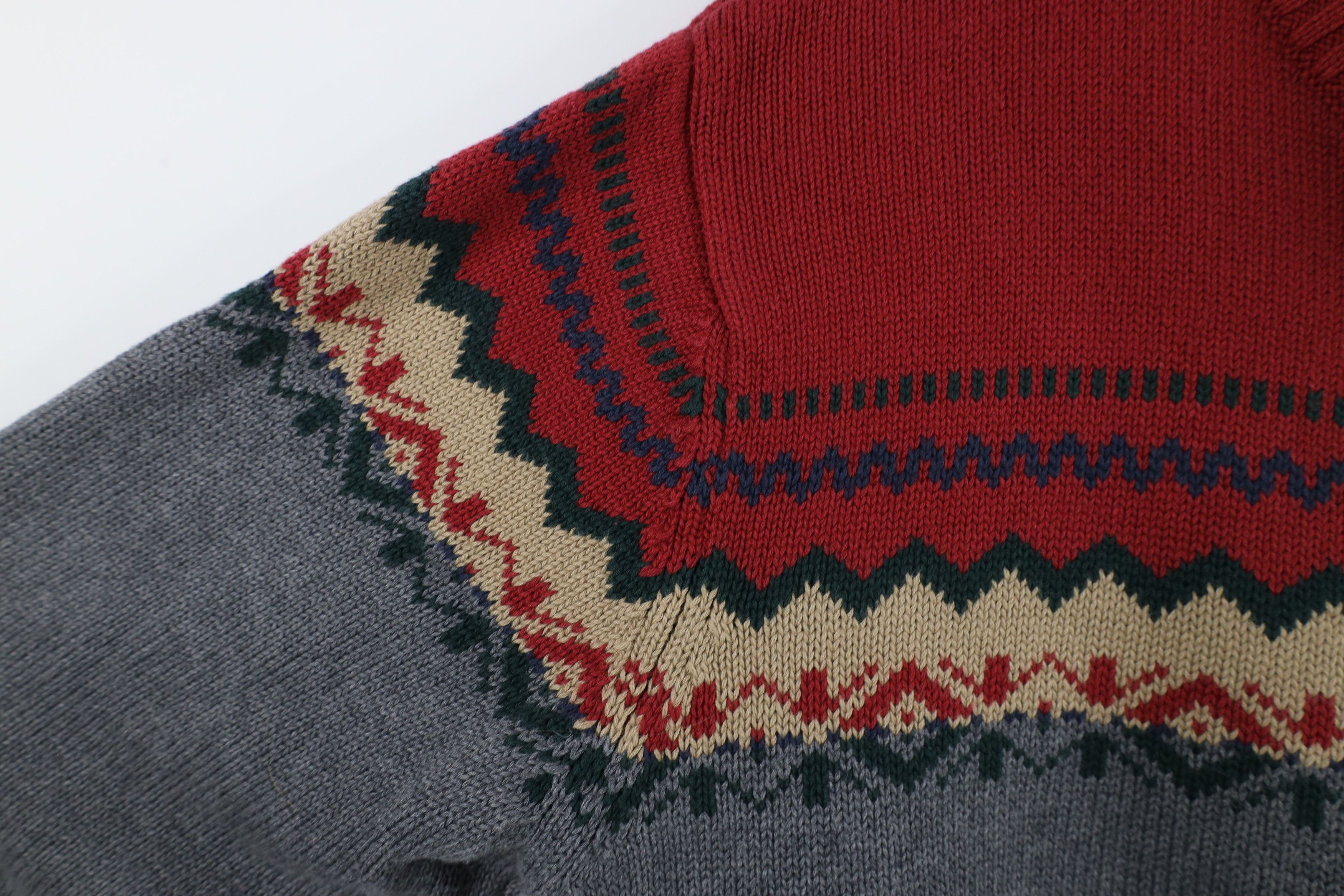 Levi's × Vintage Vintage Levis Out Cotton Fair Isle Knit Crewneck Sweater Size US L / EU 52-54 / 3 - 5 Thumbnail
