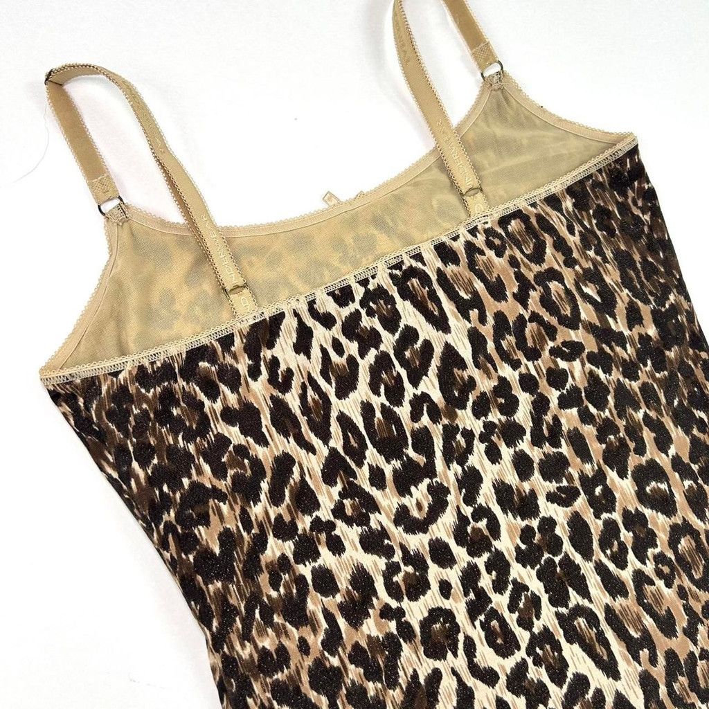Dolce & Gabbana y2k D&G brown leopard print cami with gold shimmer Size S / US 4 / IT 40 - 7 Thumbnail