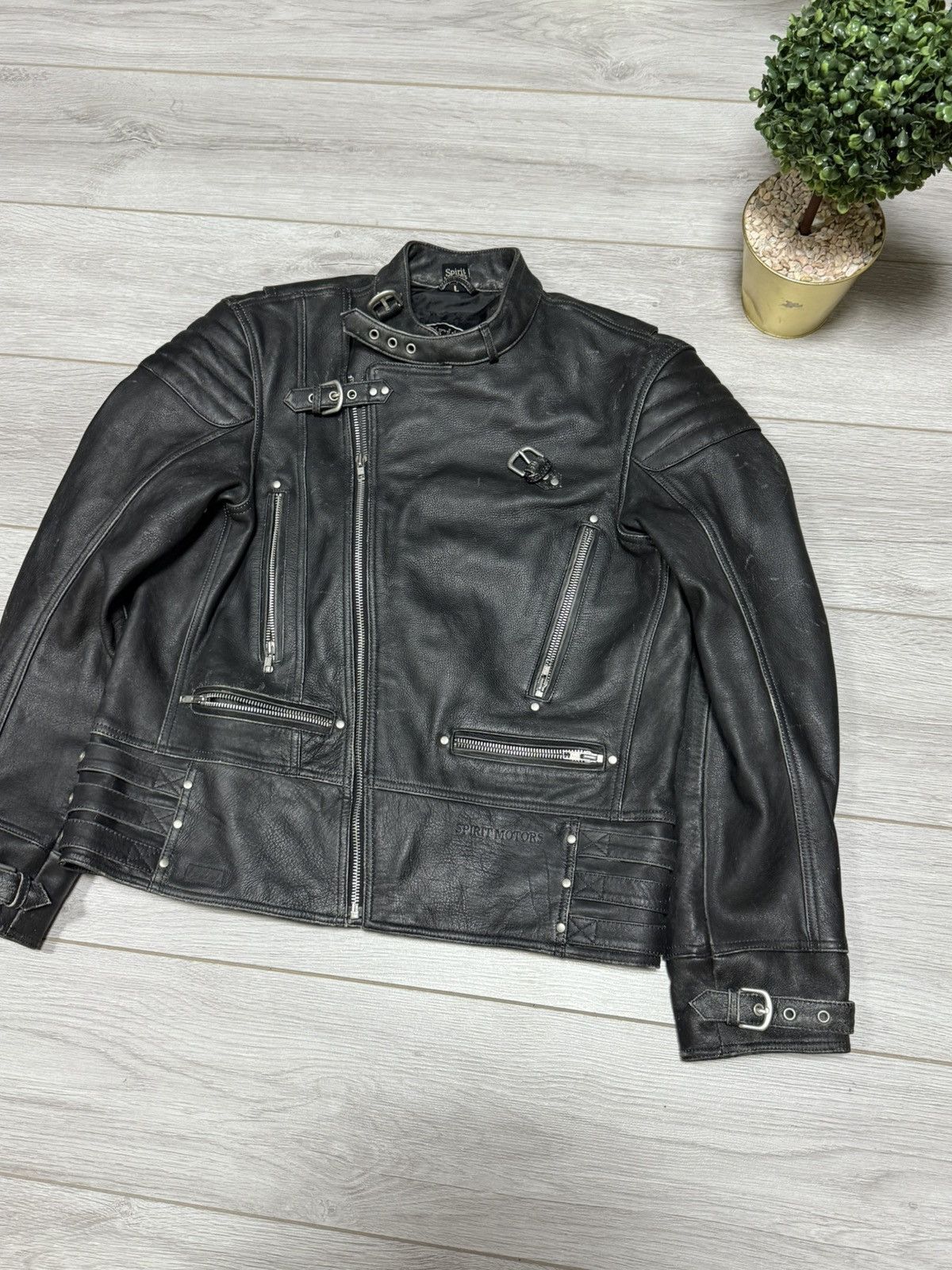 Vintage Polo x Spirit Motors🐉 dragon big logo leather jacket moto Size US L / EU 52-54 / 3 - 9 Thumbnail
