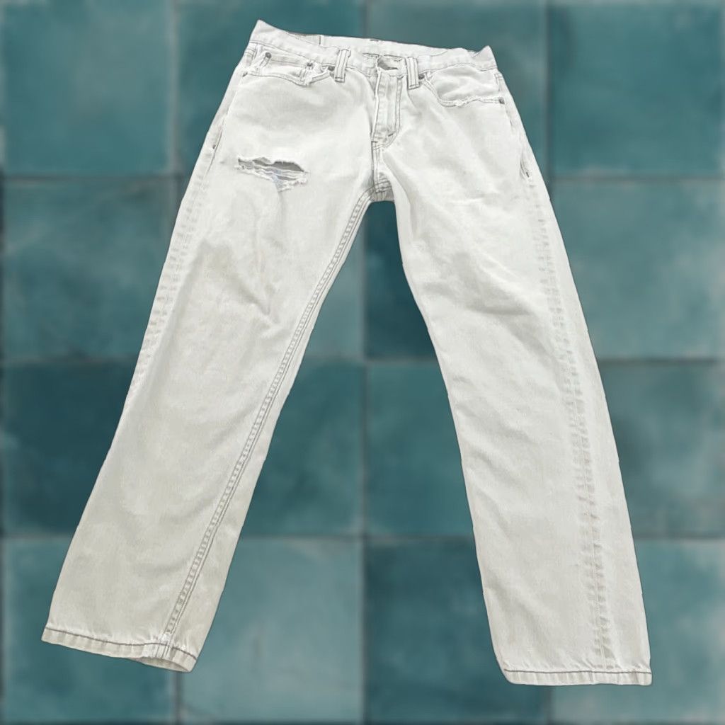 Levi's VINTAGE Levi’s 508 Jeans Men 31x30 Light Grey Distressed Jeans Distressed 508 Straight City Y2K Dad Mens Size US 31 - 1 Thumbnail