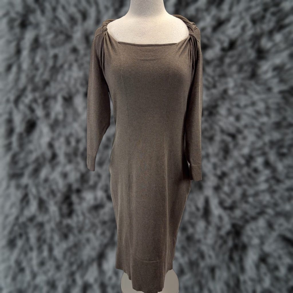 Banana Republic VINTAGE Banana Republic Thin Knit Sweater Dress Women’s L Brown Silk Blend Minimalist Size L / US 10 / IT 46 - 1 Thumbnail