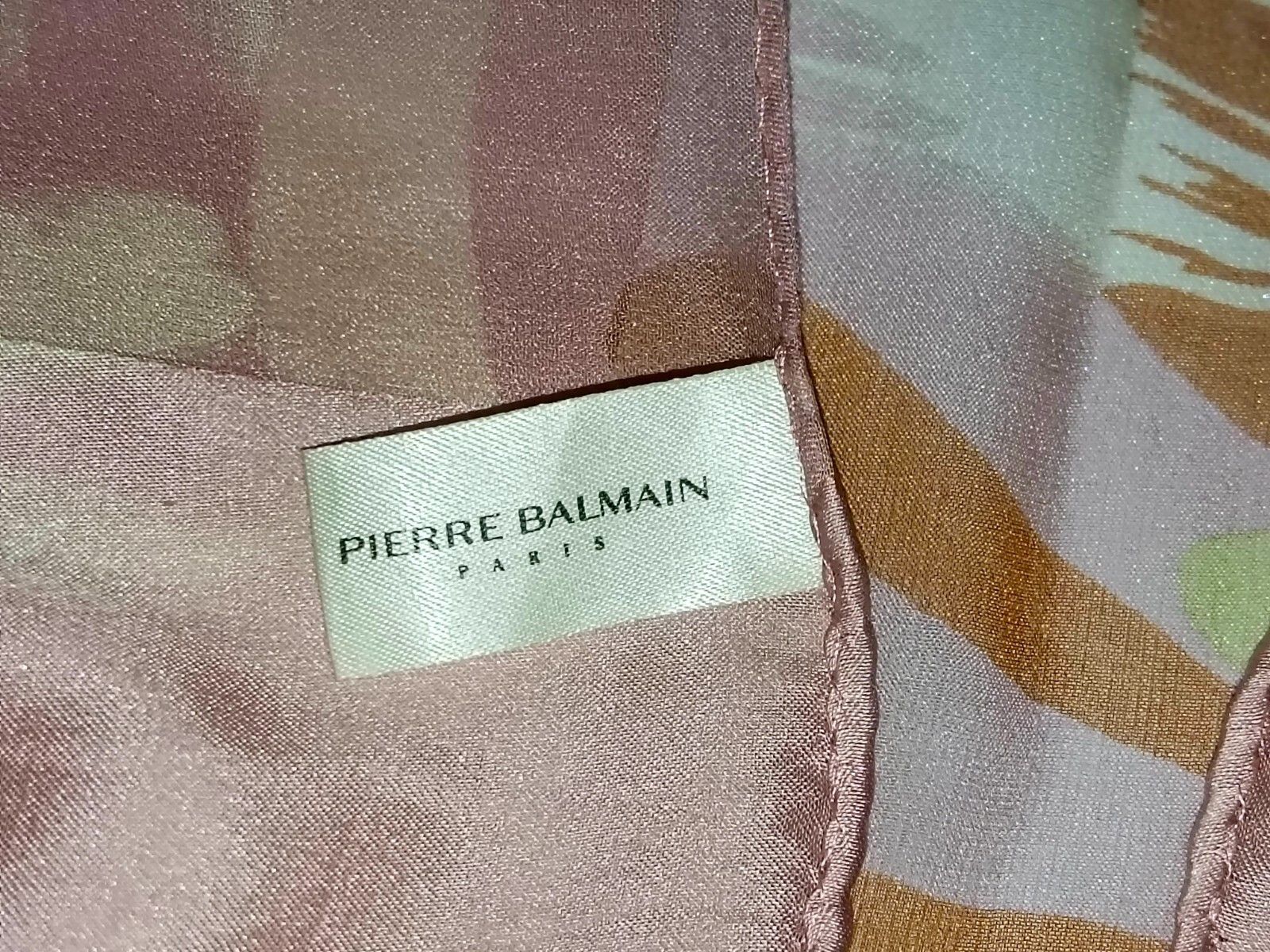 Pierre Balmain PIERRE BALMAIN PARIS Flowers Pink Gold Vintage Silk Scarf Size ONE SIZE - 13 Thumbnail