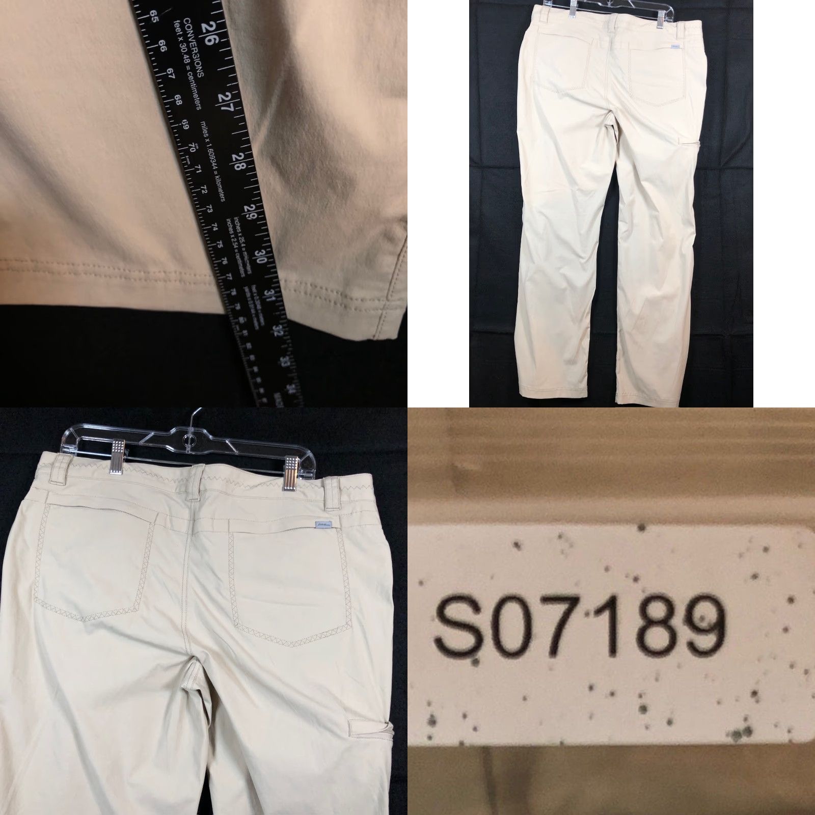 Eddie Bauer Eddie Bauer Travex Womens Pants Beige Mid Rise Straight Roll Tab Leg Stretch 16 Size 26" / US 2 / IT 38 - 8 Thumbnail