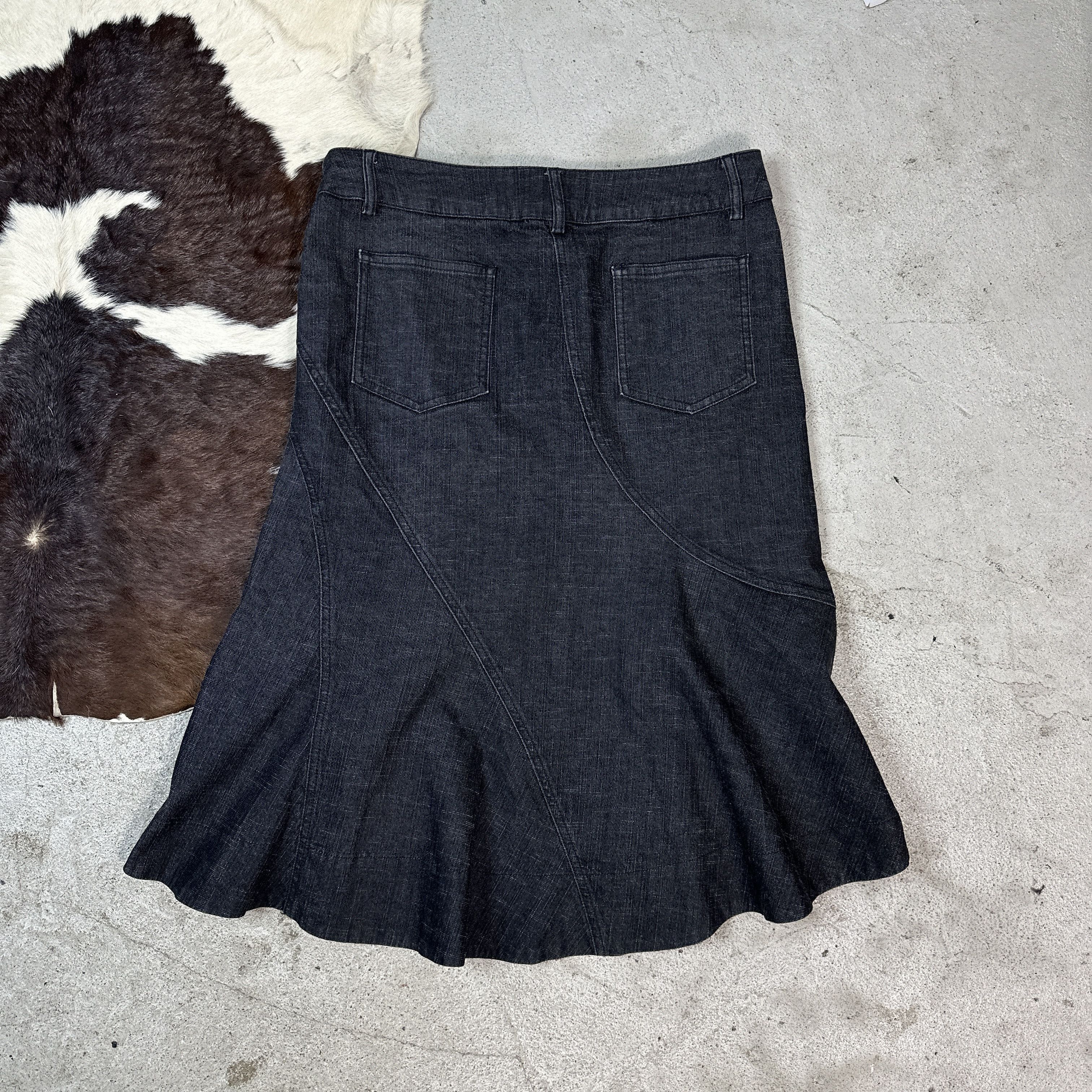 Vintage Isabel de Pedro Corset Lacing Denim Skirt Size 28" / US 6 / IT 42 - 4 Thumbnail