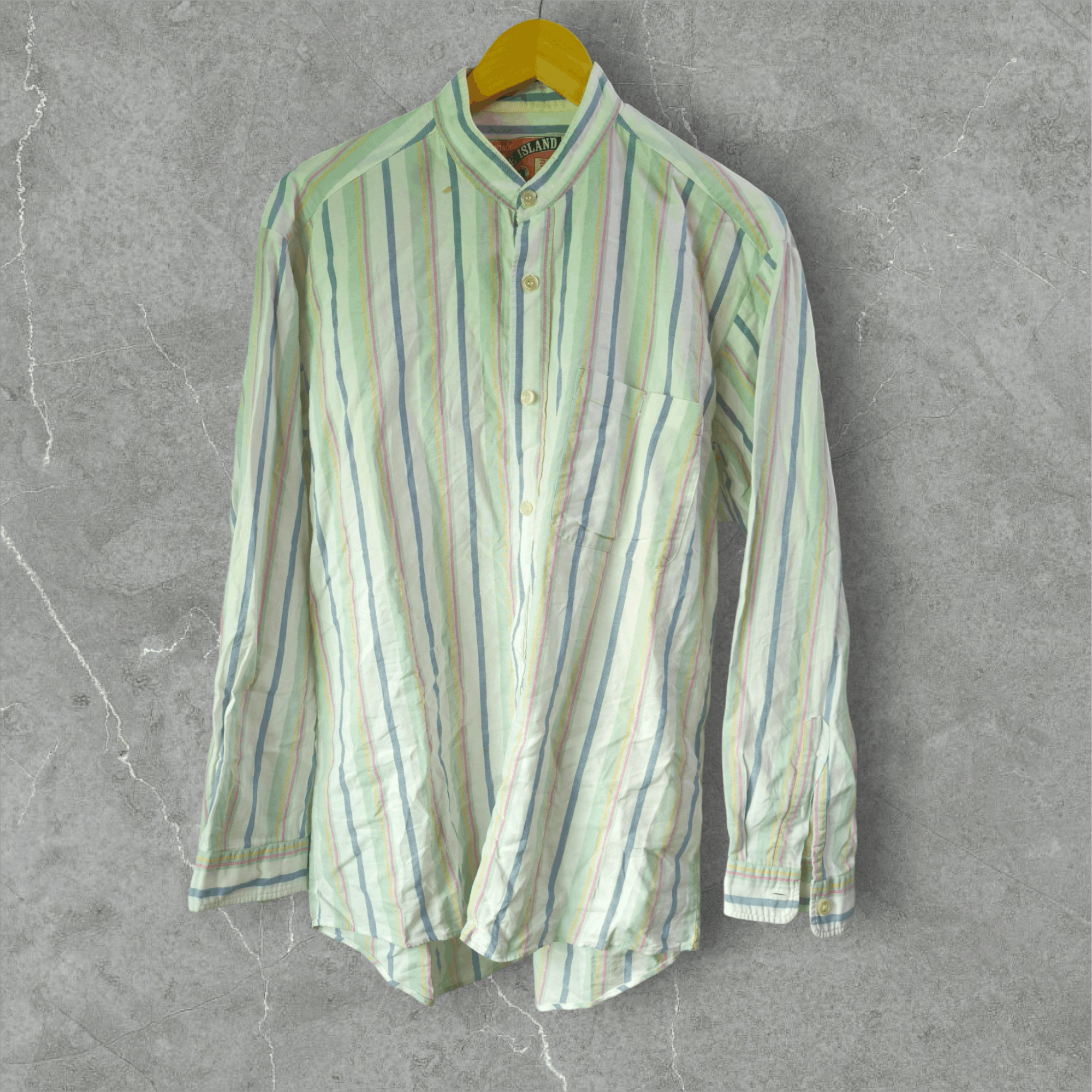Vintage Vintage Work Stone Island Mandarin Collar Striped Size US L / EU 52-54 / 3 - 2 Thumbnail