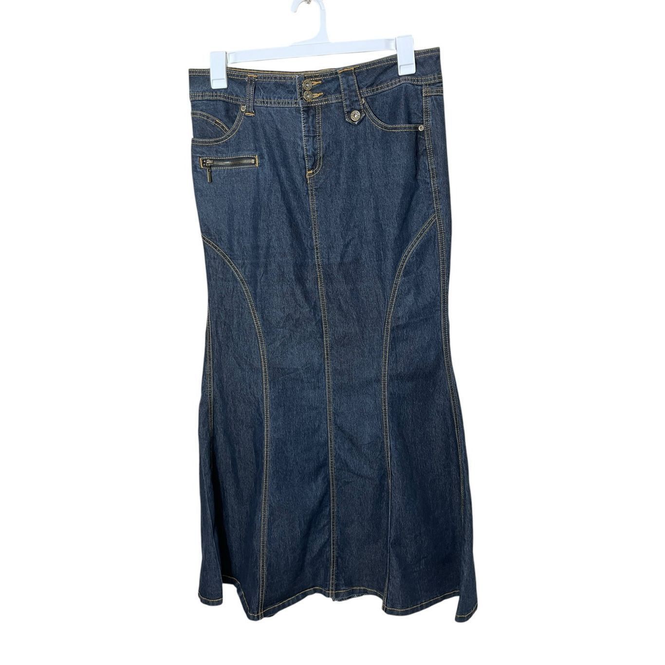 Other BISOU BISOU Y2K Denim Maxi Mermaid Skirt Size 18 inch waist Size 36" / US 14 / IT 50 - 1 Thumbnail