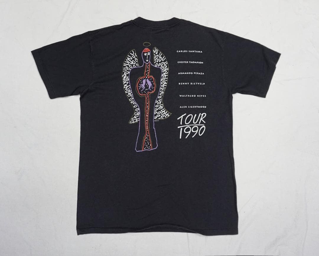 Vintage 90's USA製 Santana Tシャツ ロック ビンテージ Cream Size US M / EU 48-50 / 2 - 5 Thumbnail