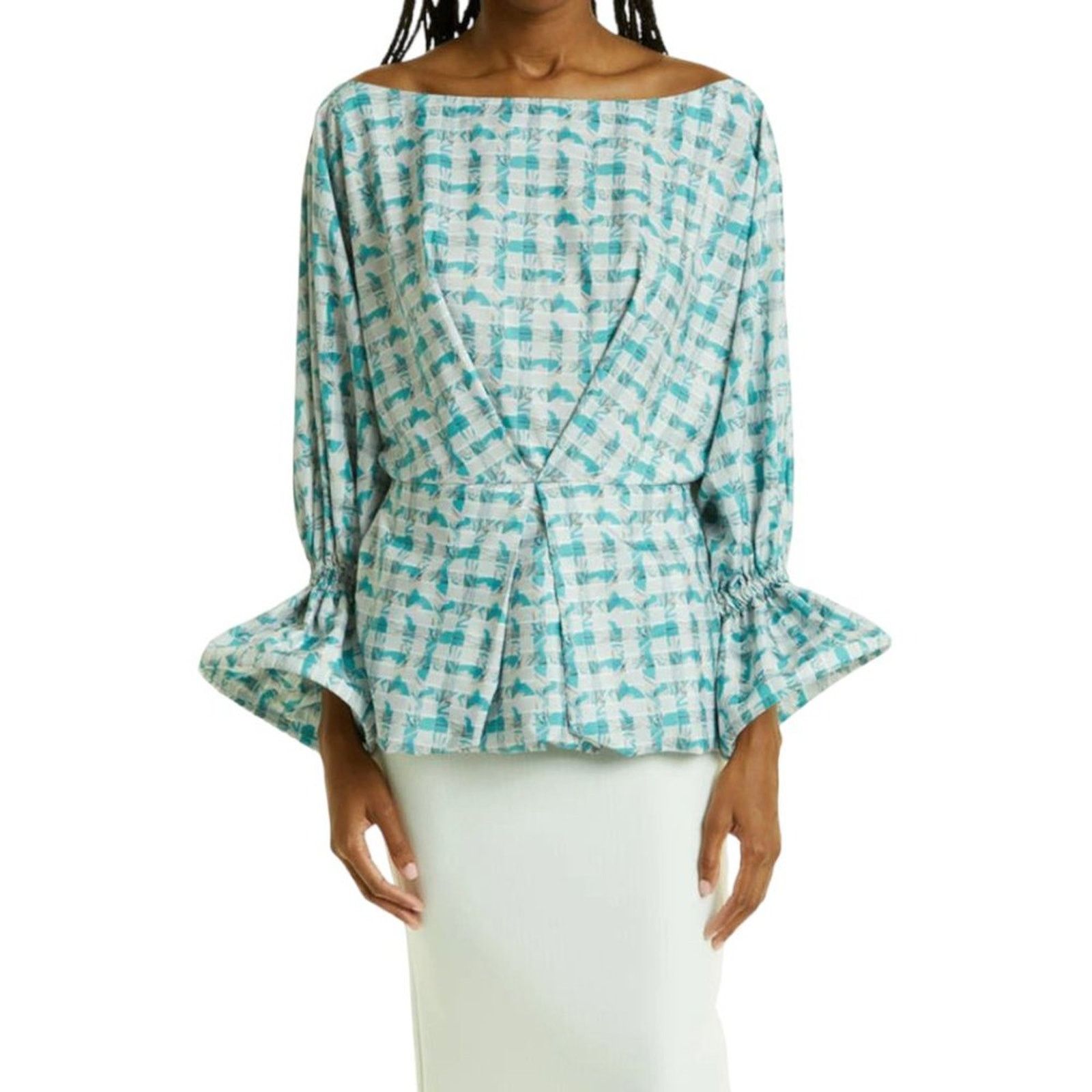 Other Kimberly Goldson Sola Blouse Blue Medium NWOT $348 MSRP Size M / US 6-8 / IT 42-44 - 1 Thumbnail