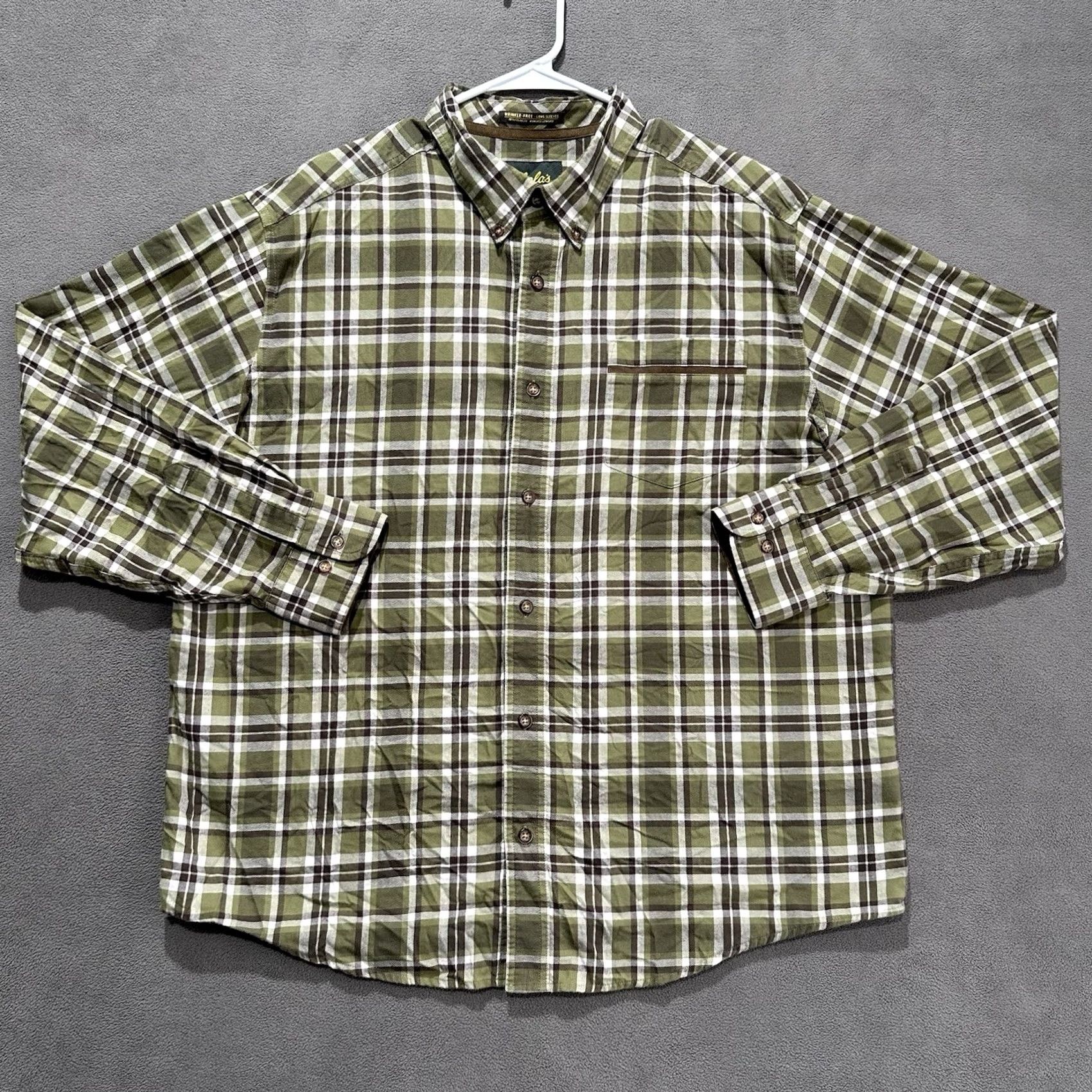 Vintage Cabelas Shirt Mens XL Green Plaid 100% Cotton Button Down Long Sleeve Outdoor Size US XL / EU 56 / 4 - 2 Thumbnail
