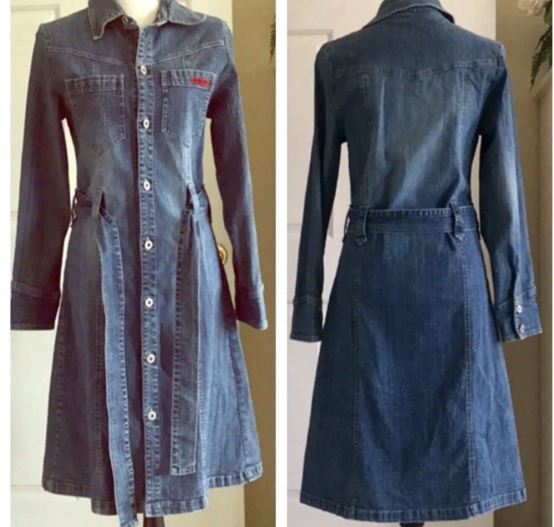 Other BUTTON UP TIE PRINCESS CUT DENIM JEAN JACKET Size S / US 4 / IT 40 - 8 Thumbnail