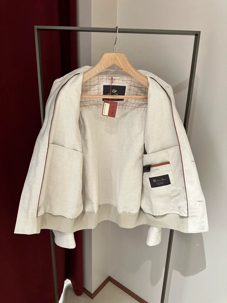 Loro Piana LORO PIANA Men's waterproof collar jacket 100% linen Size US M / EU 48-50 / 2 - 6 Thumbnail