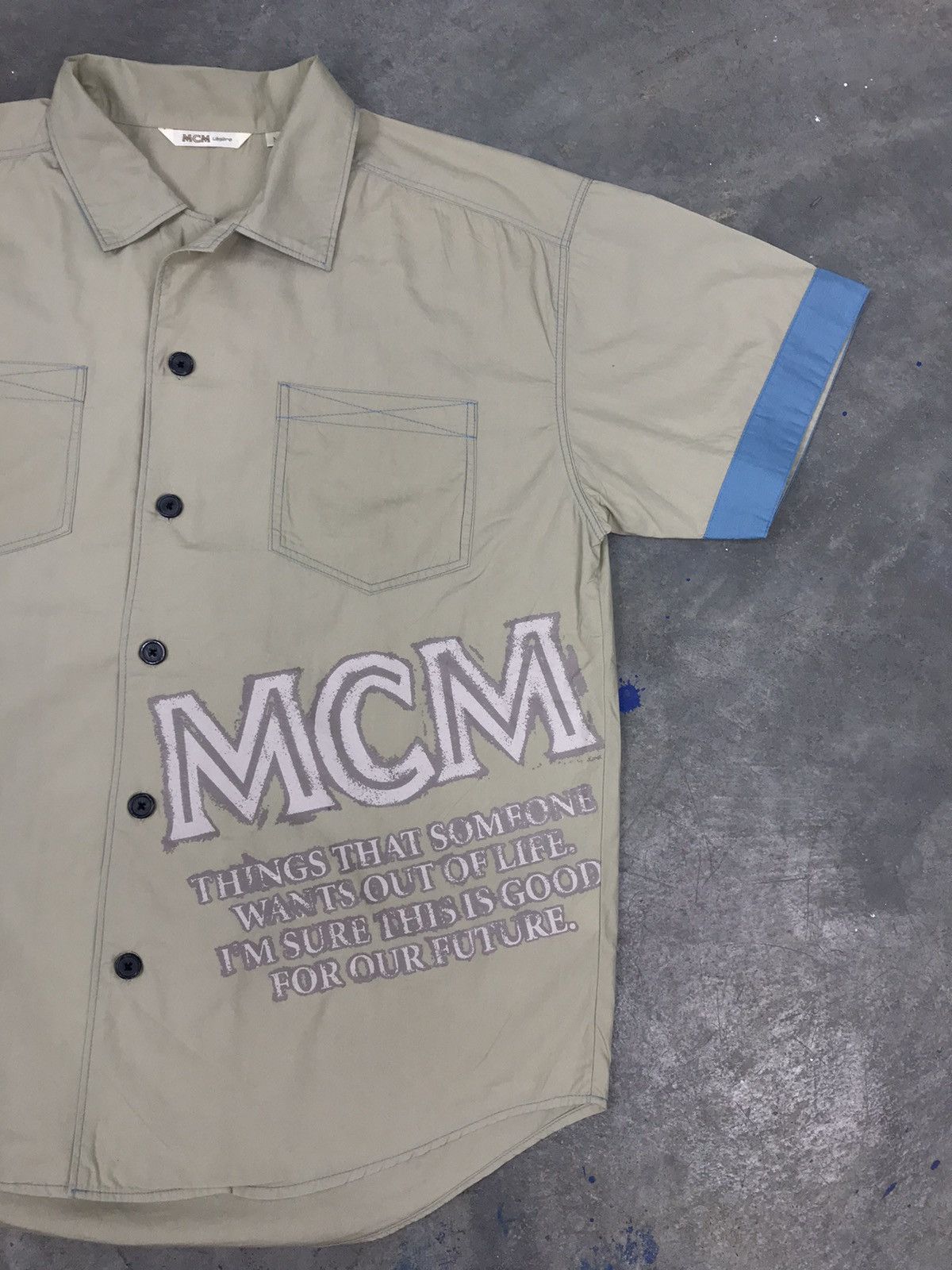 MCM Vintage MCM Legere Button Up Short Shirts Size US M / EU 48-50 / 2 - 3 Thumbnail