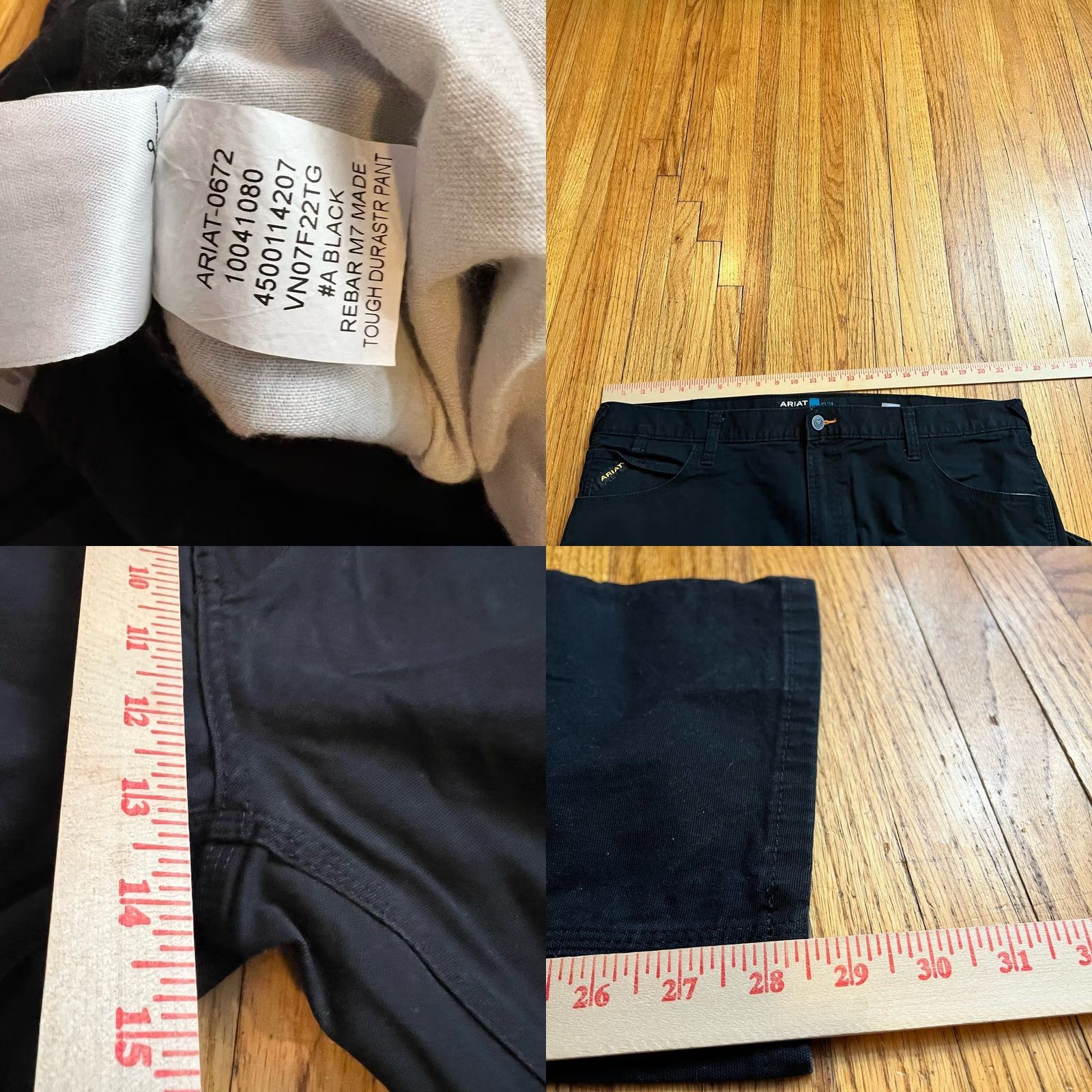 Ariat Ariat Rebar M7 Pants Mens 42 X30 Black DuraStretch Made Tough Straight Slim Cargo Pants Mens Black 42 X30 Size US 42 / EU 58 - 8 Thumbnail