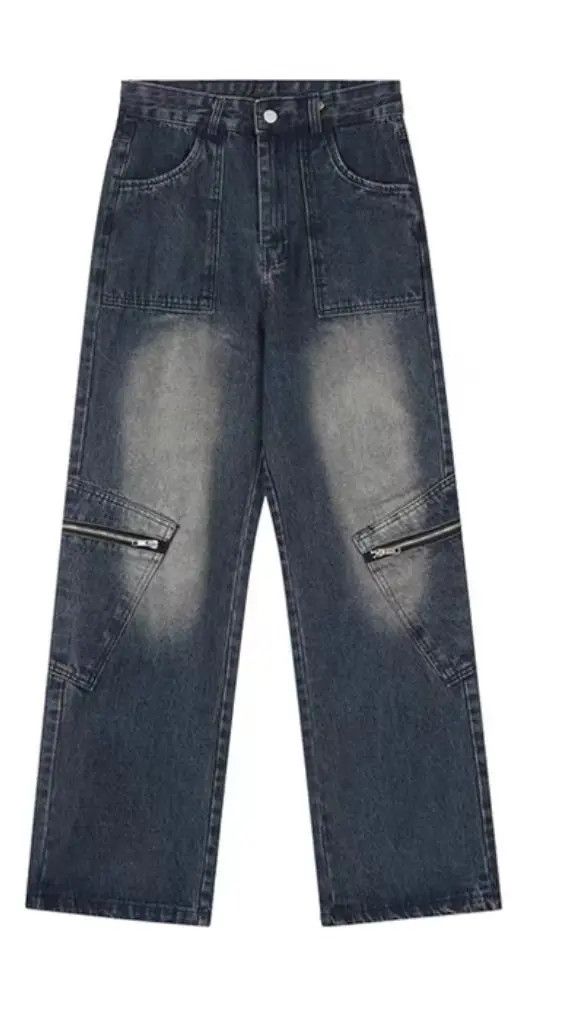 VIBE Vintage washed zip pocket micro-flare jeans Size US 34 / EU 50 - 8 Thumbnail