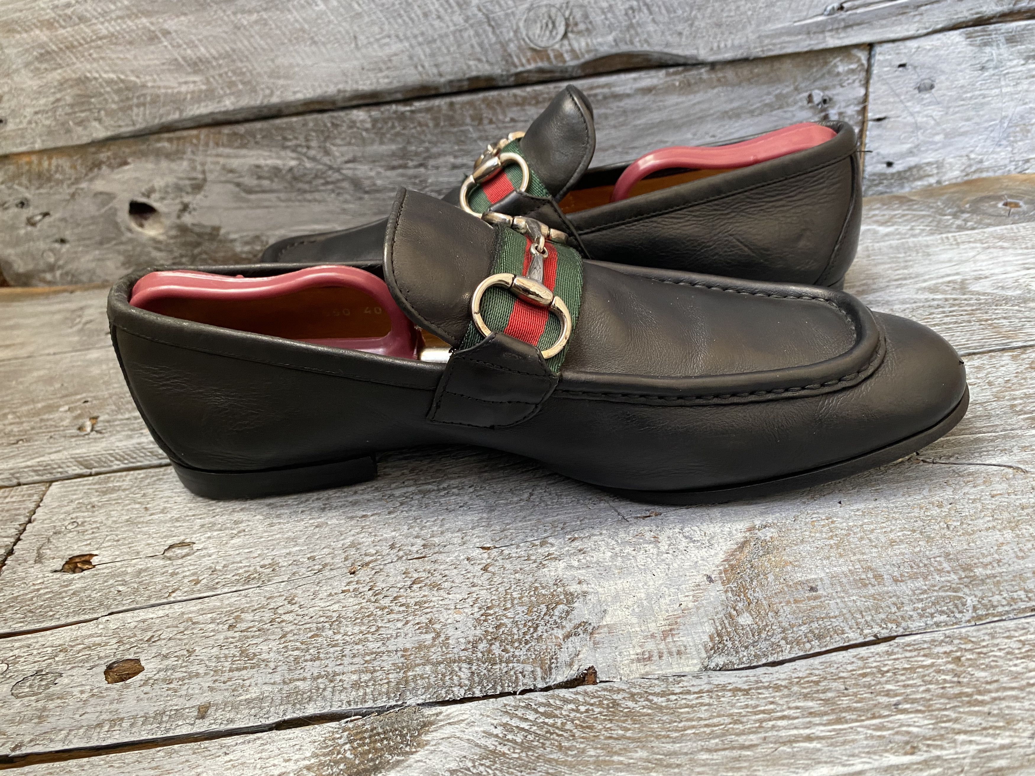 Designer × Gucci Gucci horsebit playboy three stripe jordan loafers sz 40E Size US 7 / EU 40 - 17 Thumbnail