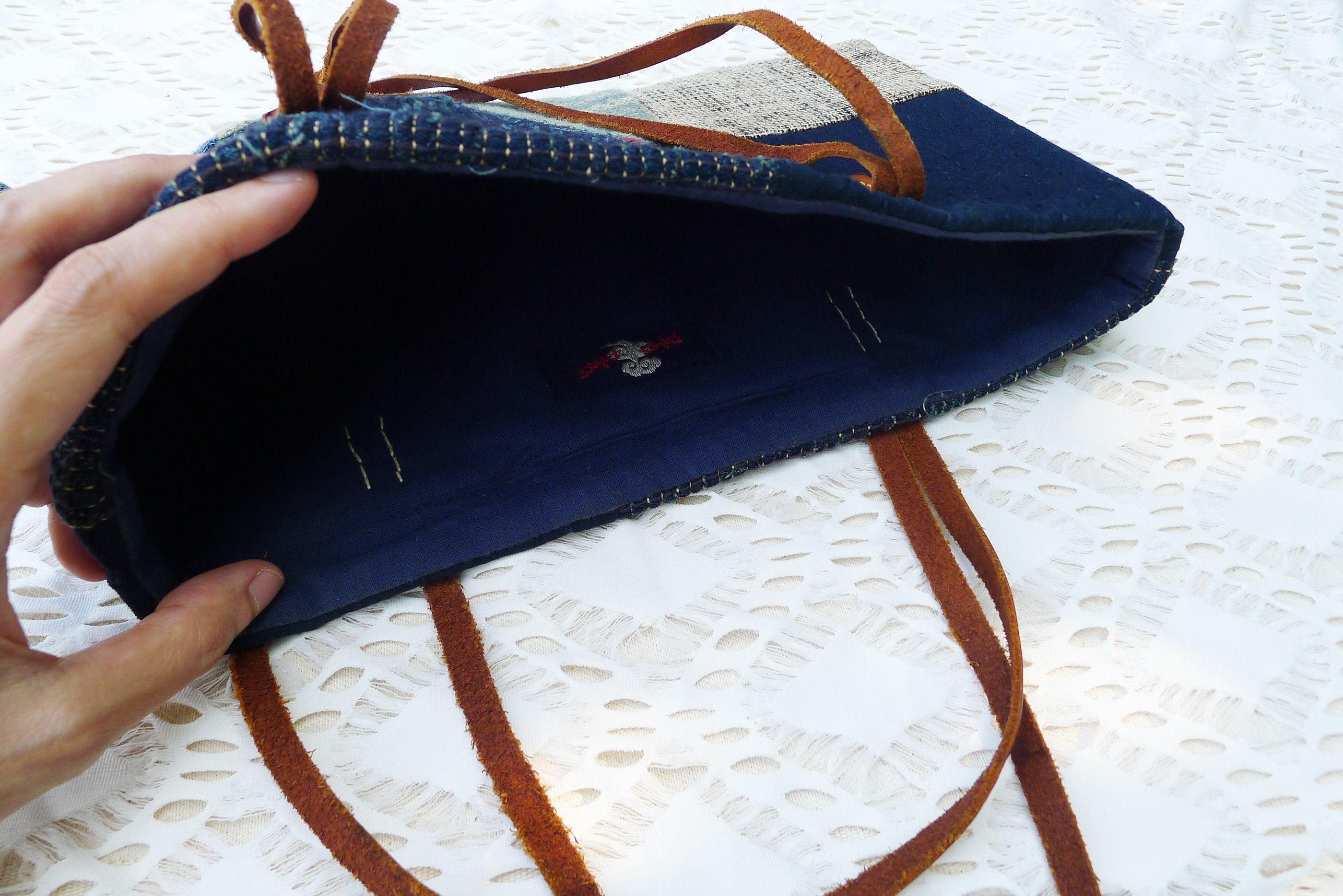 Wabi Sabi Handmade Japanese Boro Sashiko patchwork handbag