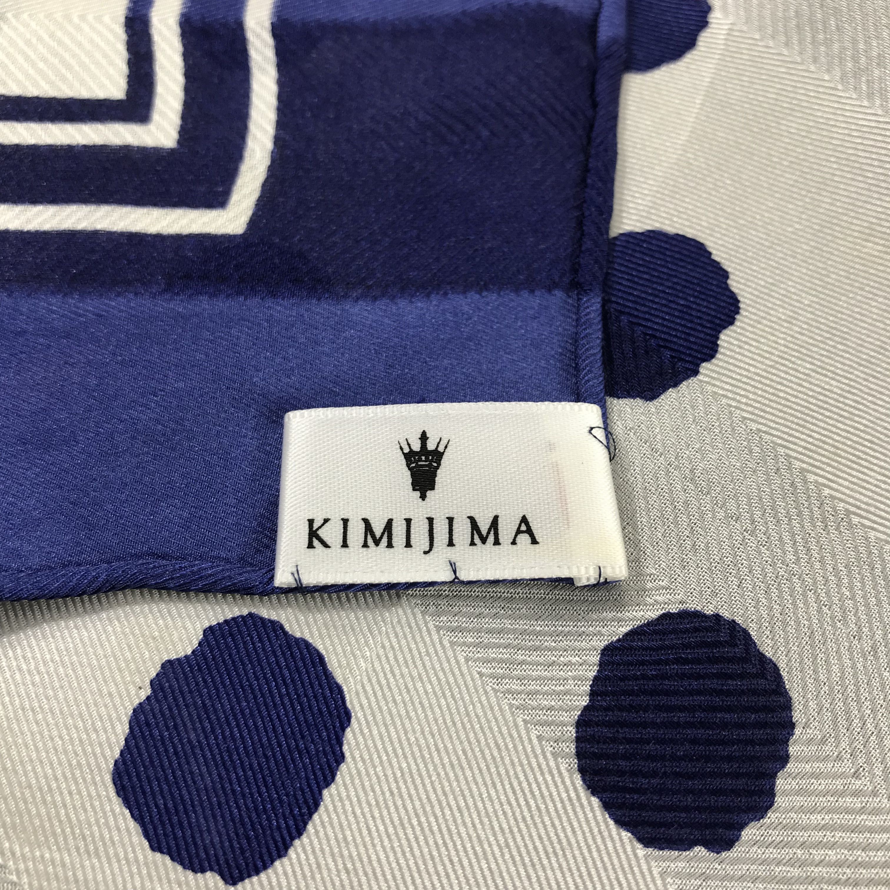 Japanese Brand Kimijima Polka Dots Slit Thread Silk Scarf M173 Size ONE SIZE - 6 Thumbnail