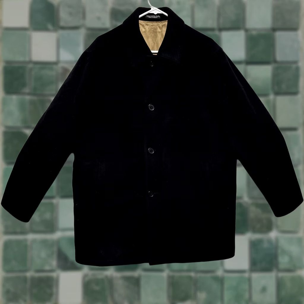 Vintage VINTAGE ZYLOS George Machado Cashmere Blend Pea Coat Men’s Large L Black Wool Solid Button Coat Men Size US L / EU 52-54 / 3 - 1 Thumbnail