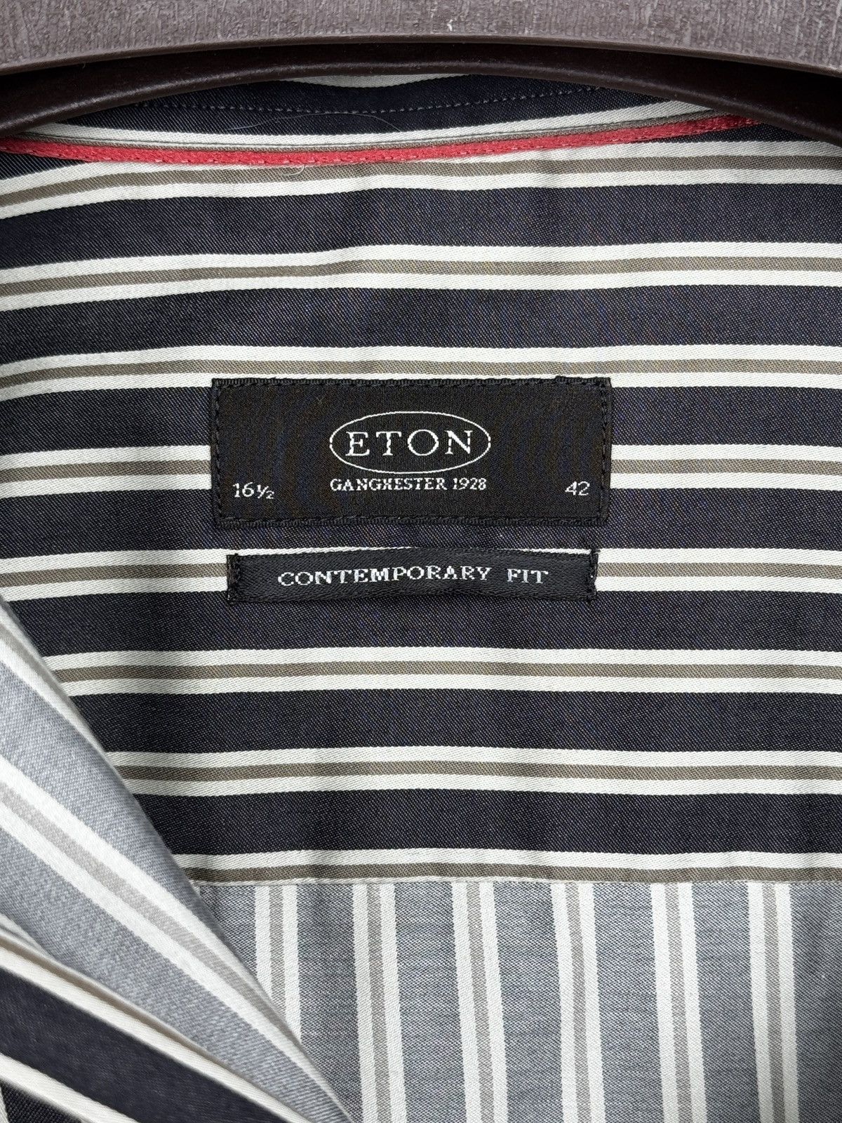 Eton ETON Ganghster 1928 Contemporary Fit pinstripe shirt 16.5 Size US L / EU 52-54 / 3 - 8 Thumbnail
