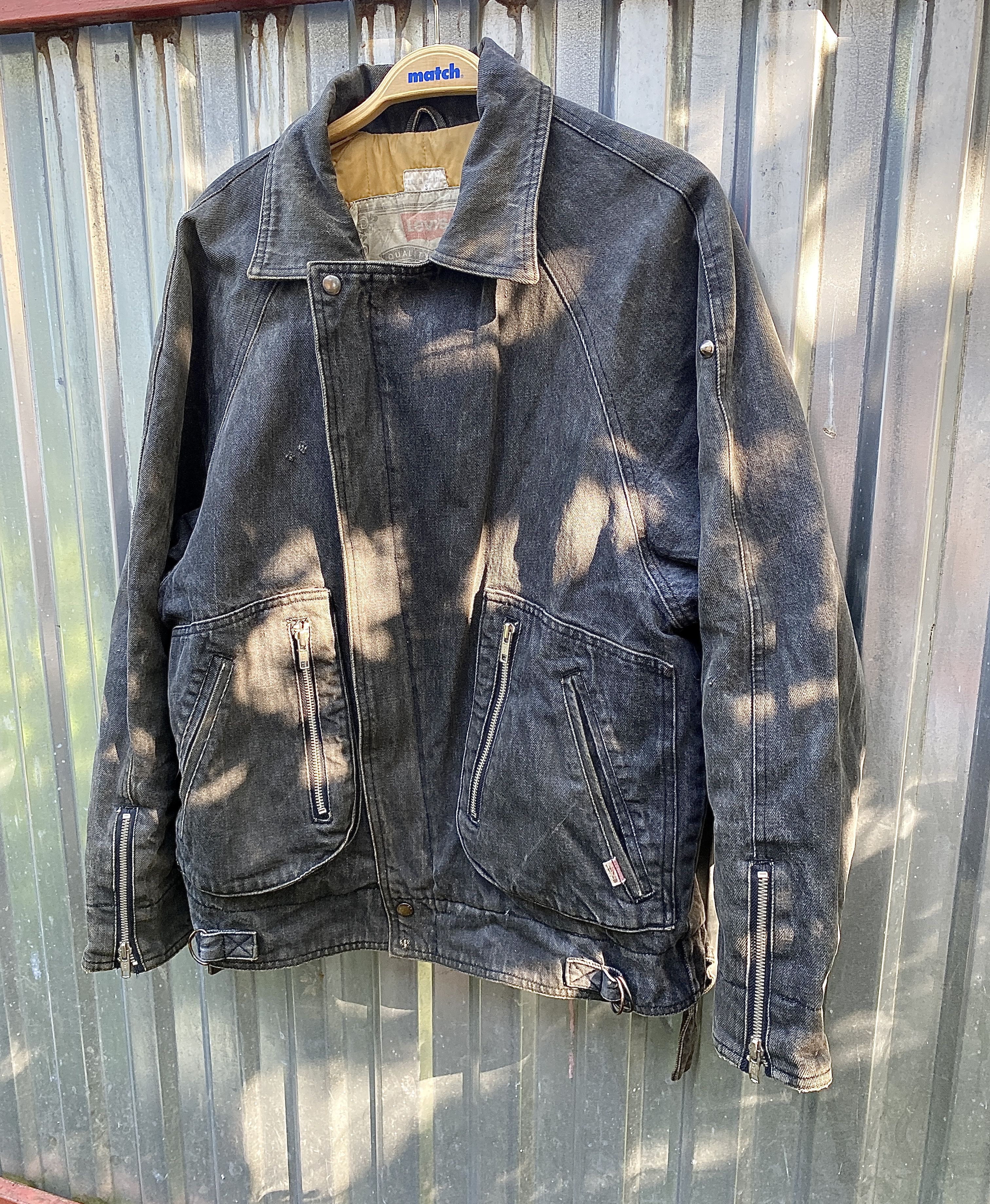 Levi's 💋VINTAGE RICK OWENS VIBE! LEVIS CARGO WASHED ZIPPER JACKET Size US M / EU 48-50 / 2 - 7 Thumbnail