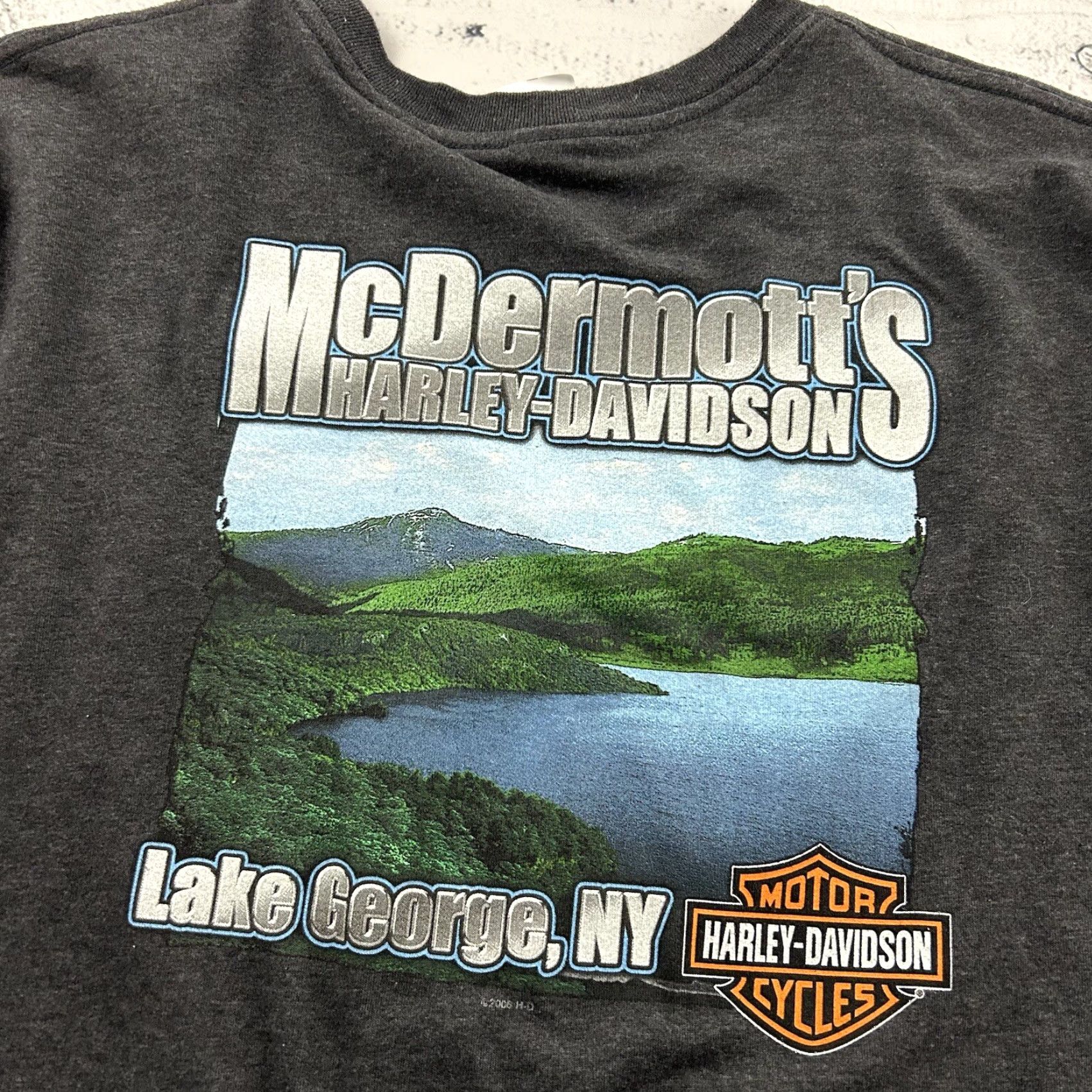 Harley Davidson Harley-Davidson T-Shirt Men's Large Short Sleeve Gray Harley-Davidson McDermott's Short Sleeve T Shirt Dark Gray 90s Motorcycle Mens Size US L / EU 52-54 / 3 - 4 Thumbnail