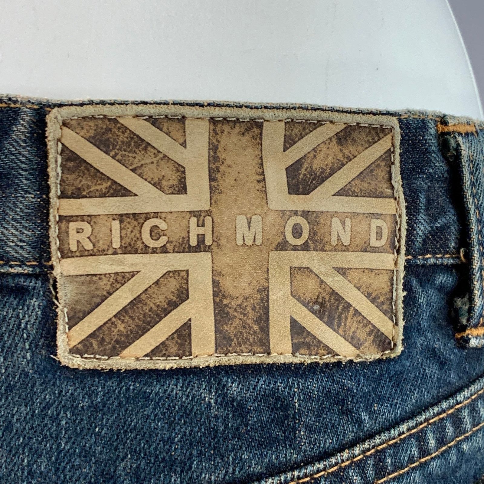 John Richmond Size 27 Indigo Black Red Denim Twill Patches Flared Jeans Size 27" / US 4 / IT 40 - 4 Thumbnail