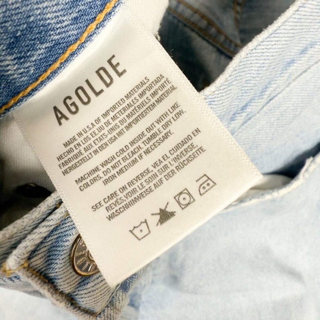 Agolde AGOLDE Riley Straight Distressed Fading Blue Jeans Size 24 Size 24" / US 00 / IT 34 - 6 Thumbnail