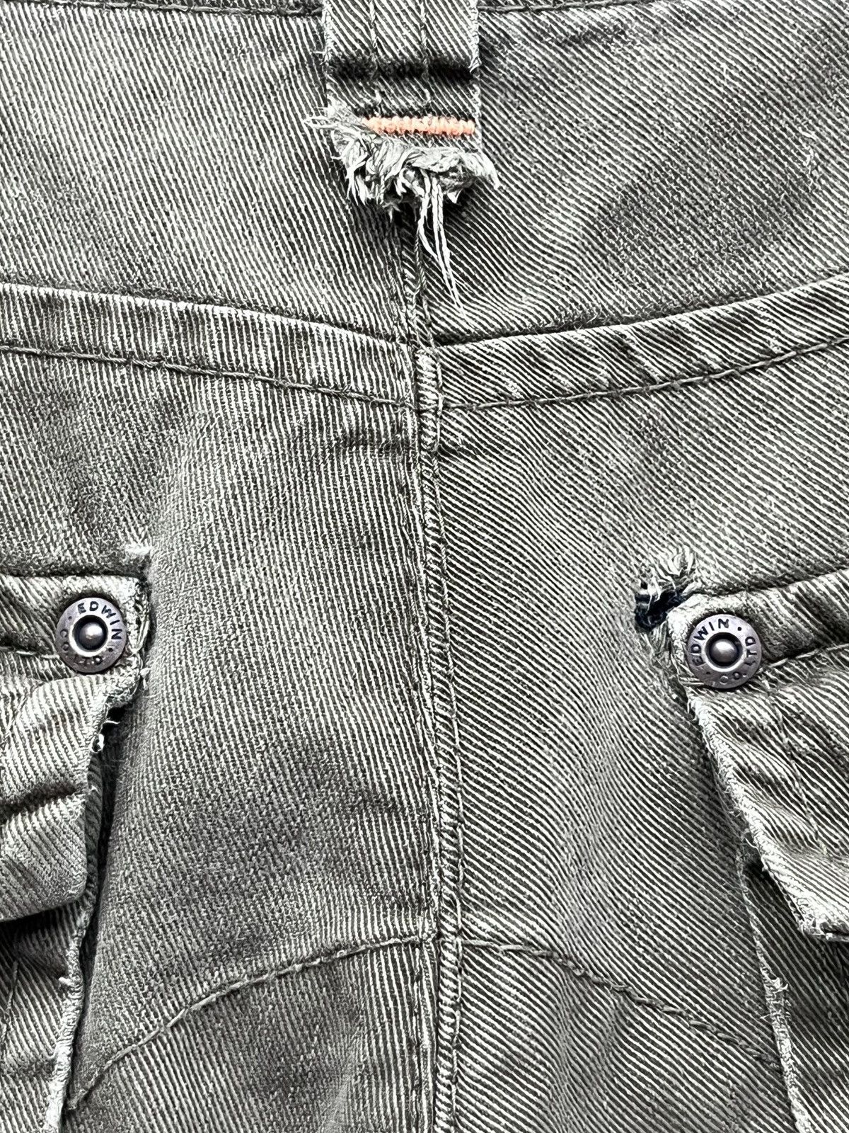 Edwin Vtg EDWIN 505 KHAKI Bush Pants Natural Distressed Flare💥 Size US 30 / EU 46 - 11 Thumbnail