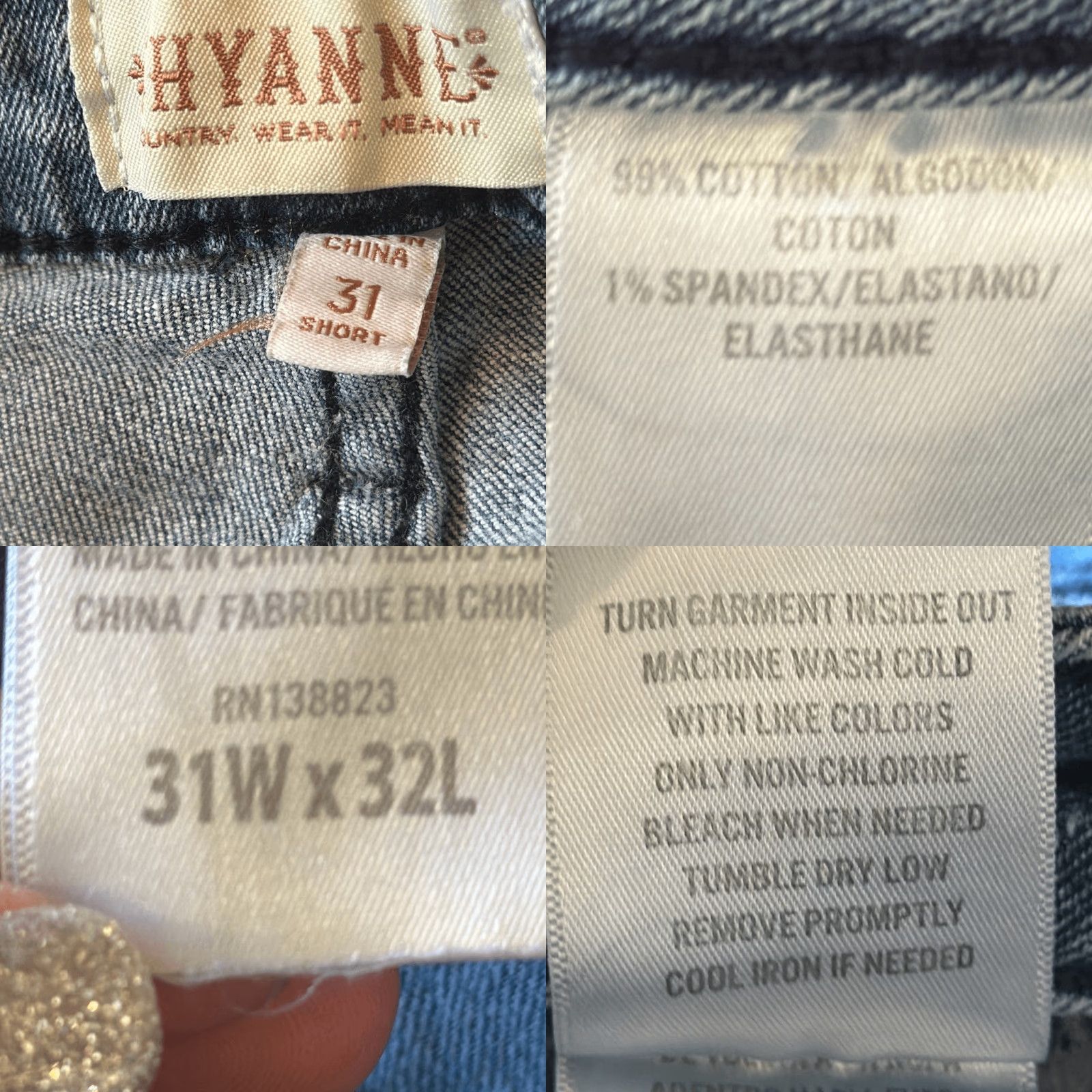 Vintage Shyanne Jeans Bootcut Women Distressed Patchwork Light Blue Stretch W31 L32 Size 24" / US 00 / IT 34 - 8 Thumbnail