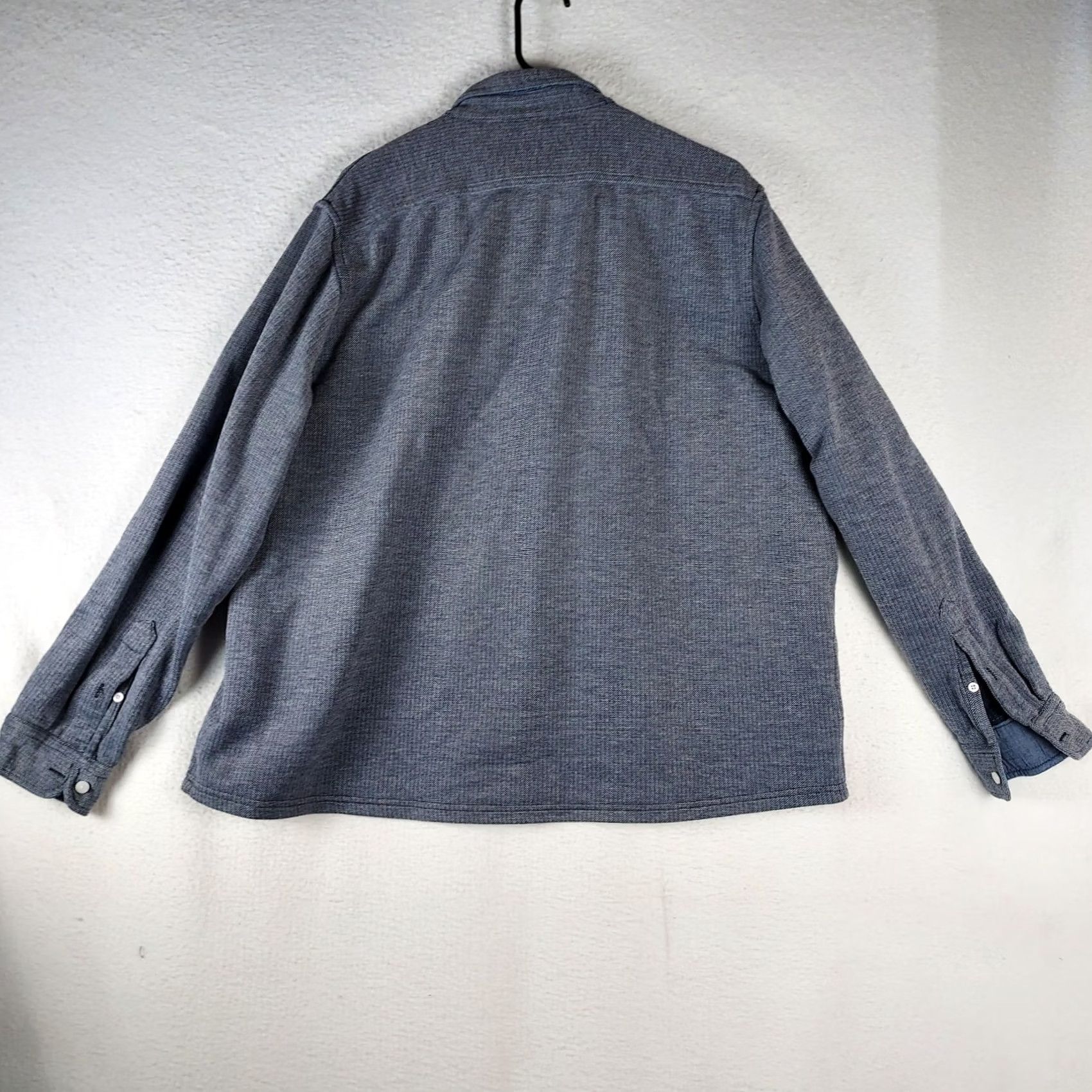 Vintage Tailor Vintage Shirt Jacket Shacket XL Mens Gray Blue Fleece Lined Cotton Casual Winter Fall Size US XL / EU 56 / 4 - 2 Thumbnail