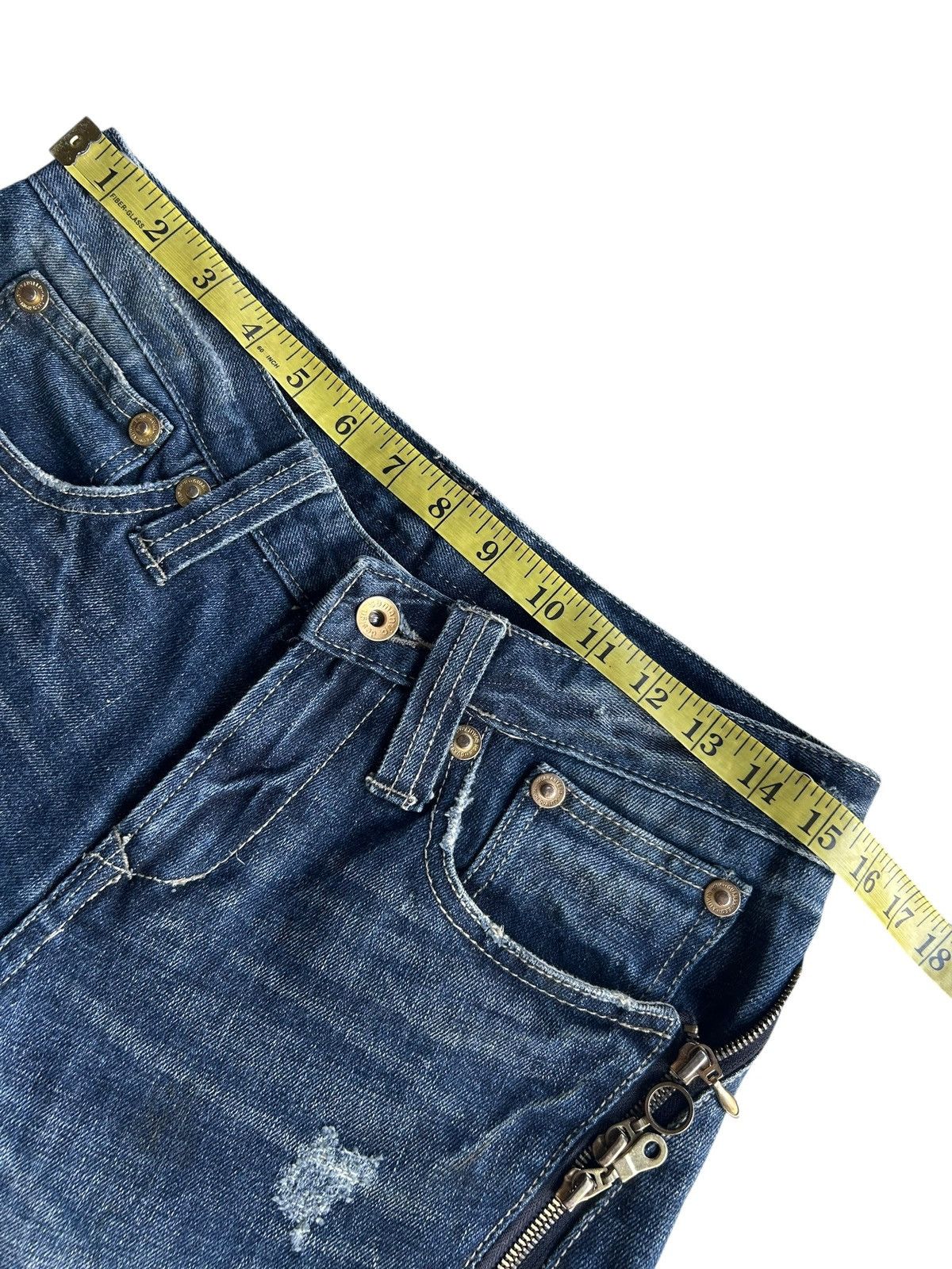 Kapital Flare Semantic Design Japanese Distressed Denim Jeans Size US 31 - 15 Thumbnail