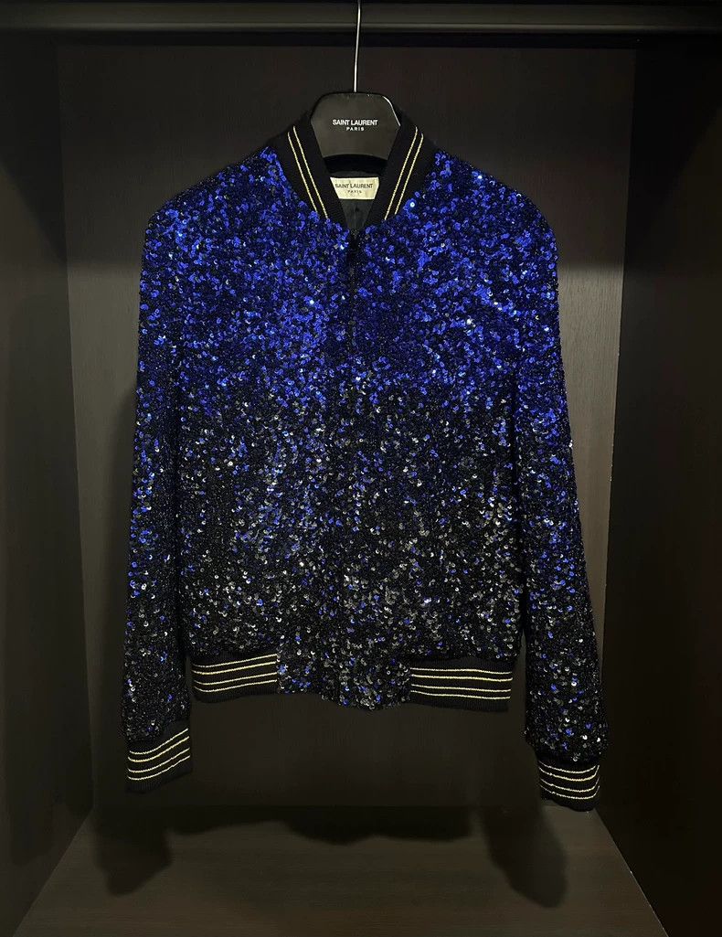 Yves Saint Laurent Saint Laurent Blue and Black Scale Jacket 2502-Nextarrow Size US S / EU 44-46 / 1 - 1 Thumbnail