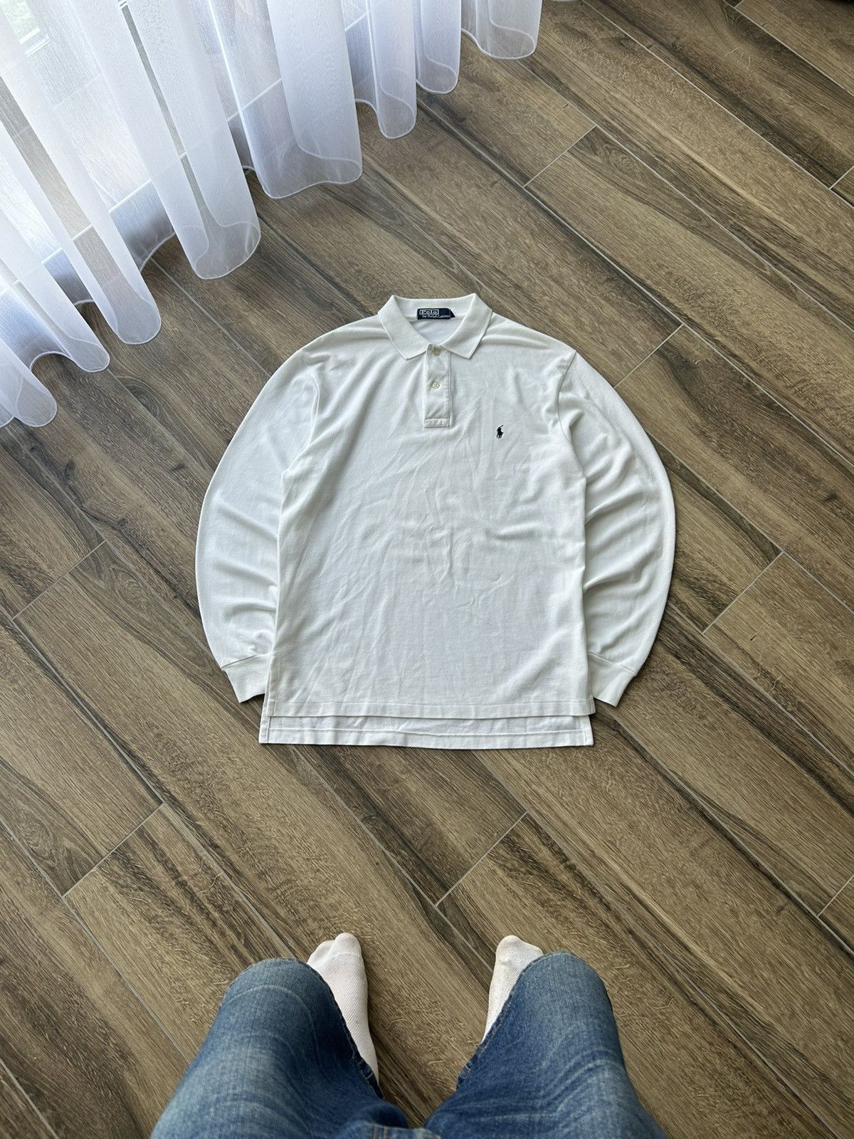 Polo Ralph Lauren × Vintage Vintage Polo Ralph Lauren Rugby white rare long-sleeve Size US M / EU 48-50 / 2 - 1 Thumbnail