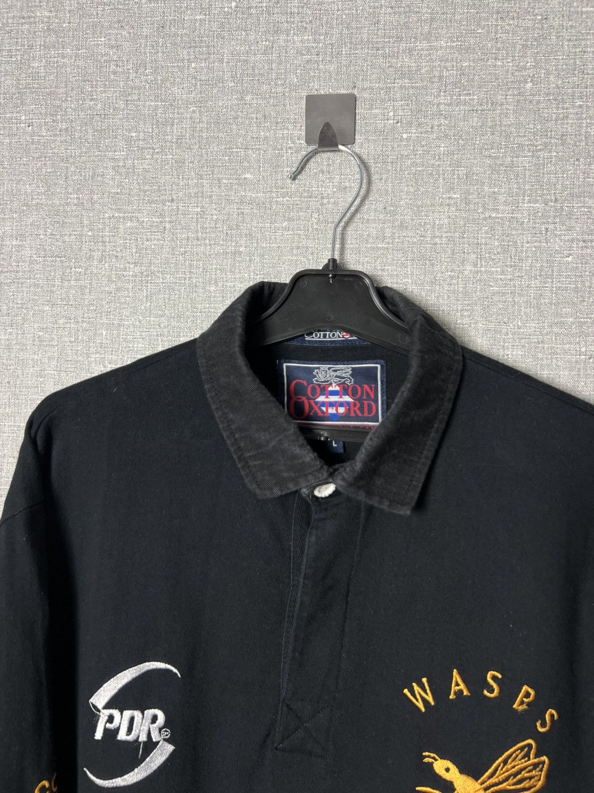 Cotton Traders Vintage 1998 Cotton Oxford WASPS Long Sleeve Rugby Jersey Size US L / EU 52-54 / 3 - 3 Thumbnail