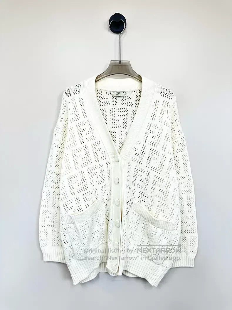 Fendi Fendi Ivory Monogrammed FF Open Cardigan Sweater Jacket Size XS / US 0-2 / IT 36-38 - 1 Thumbnail