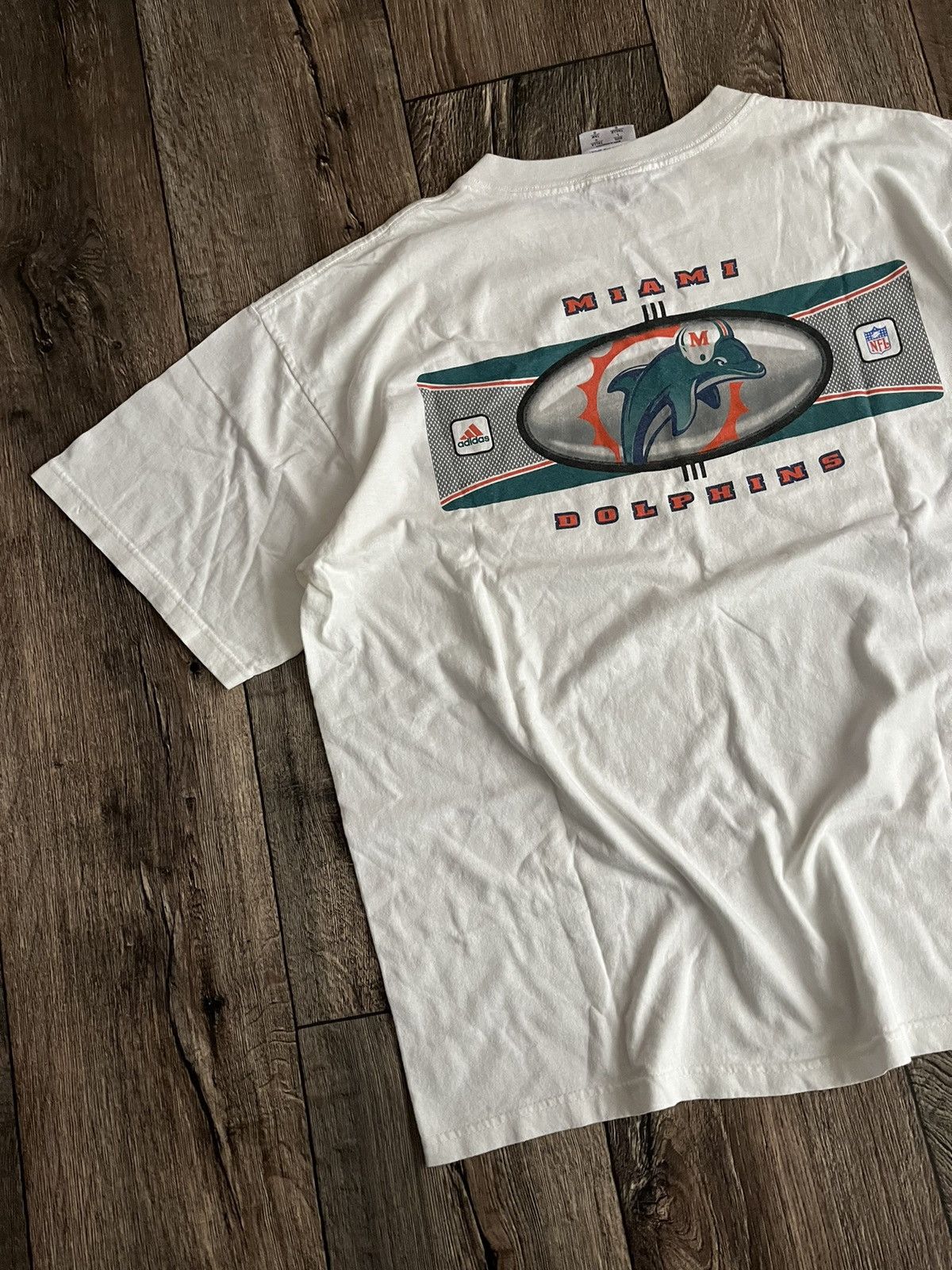 Adidas Vintage Adidas Miami Dolphins Back Print T-shirt NFL Size US L / EU 52-54 / 3 - 14 Thumbnail