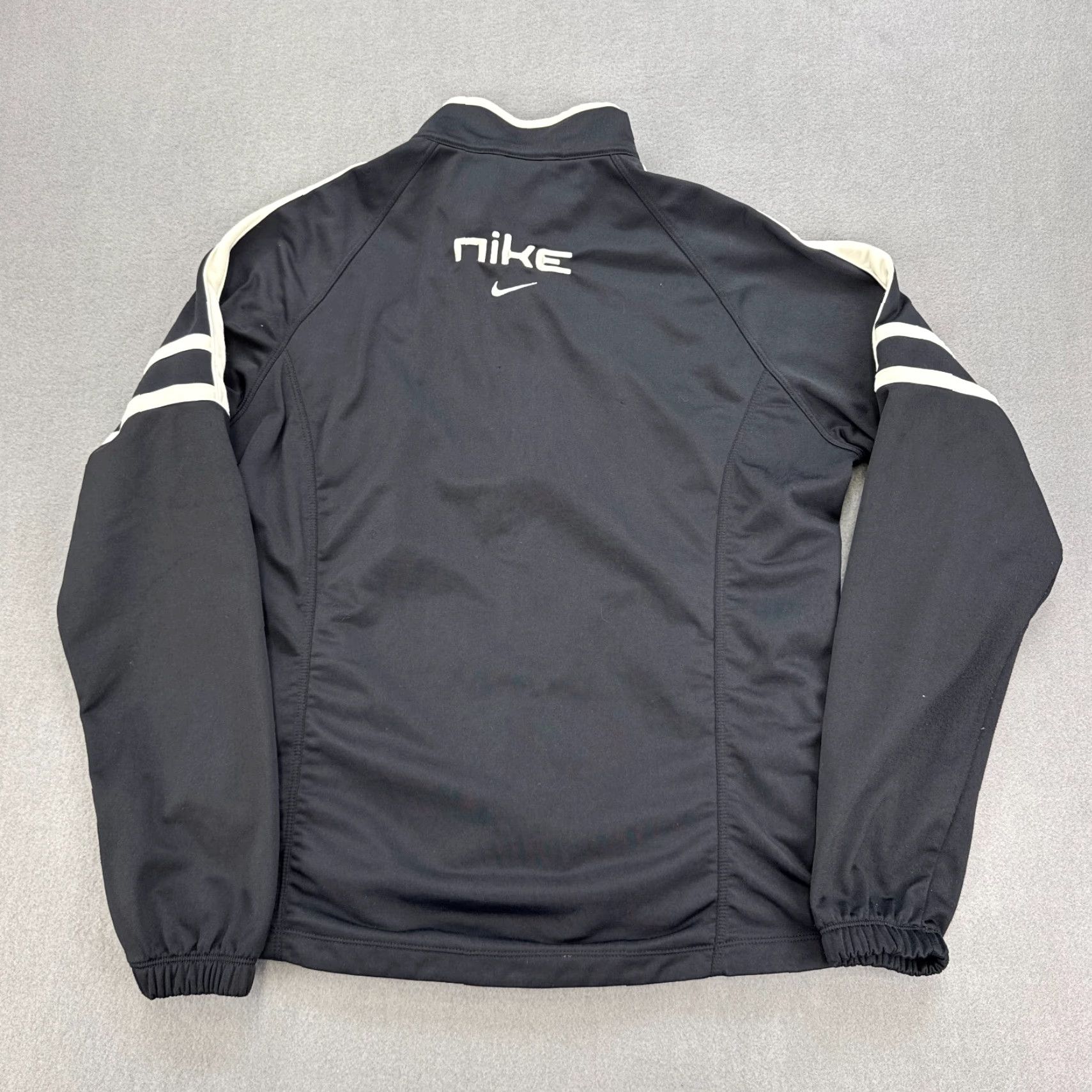 Nike VINTAGE Nike Track Jacket Womens XL Black Satin Full Zip Grunge Y2K Punk Size XL / US 12-14 / IT 48-50 - 4 Thumbnail