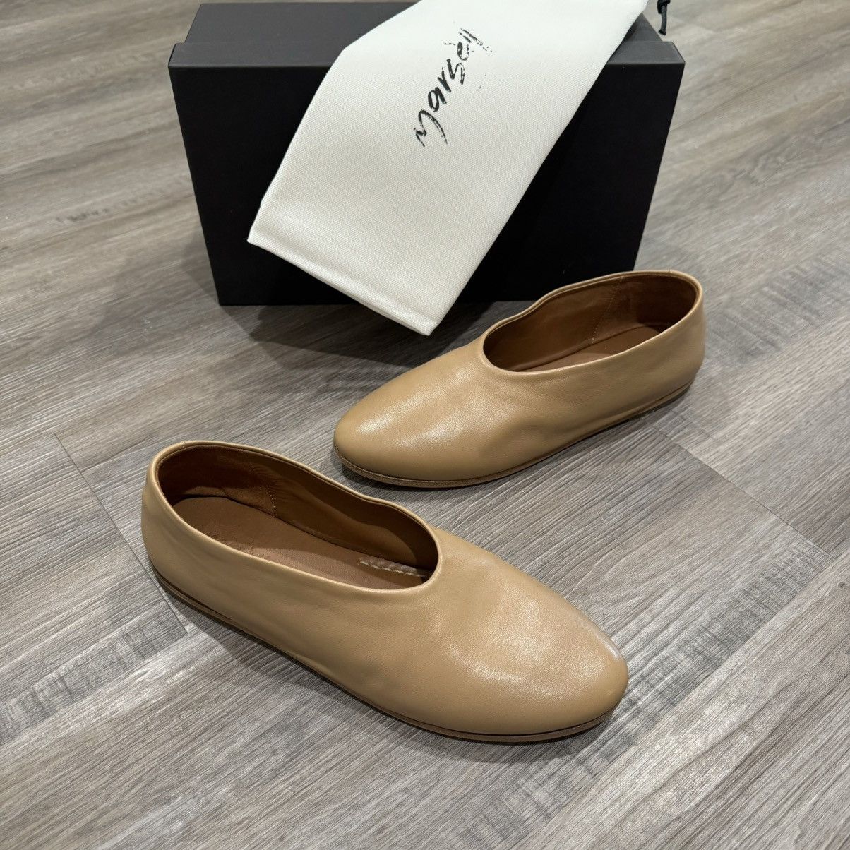 Marsell Marsell Coltellaccio Ballerina Pelle Vitello Nocciola Flats Size US 6 / IT 36 - 3 Thumbnail