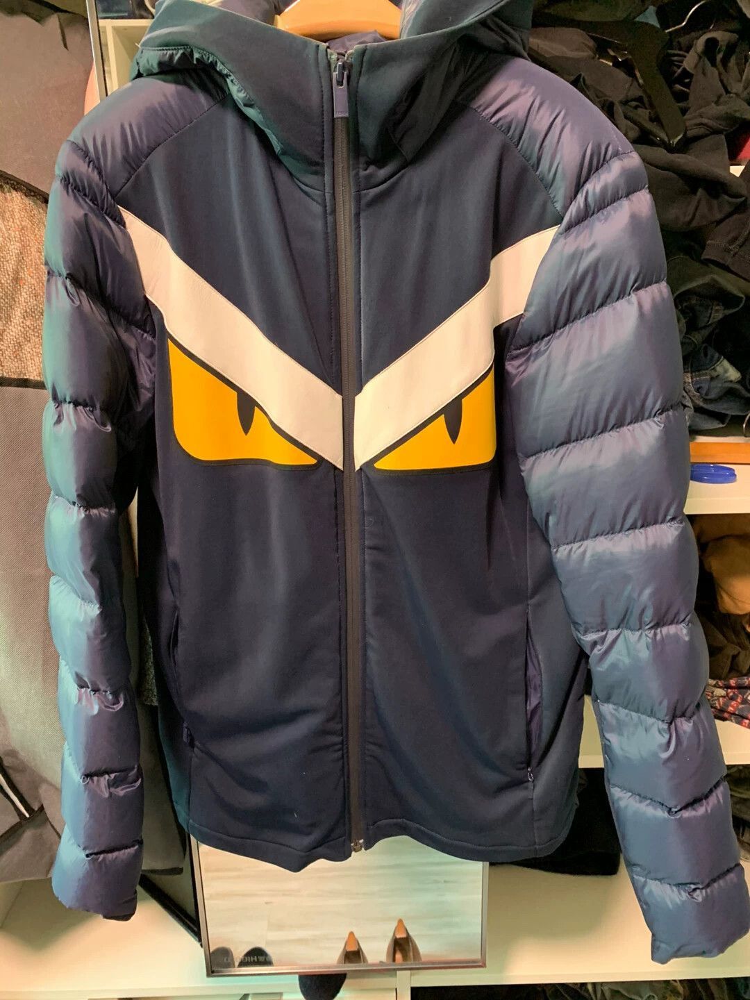 Fendi Hooded Puffer Jacket with Graphic Eye Design Multi Size US M / EU 48-50 / 2 - 1 Thumbnail