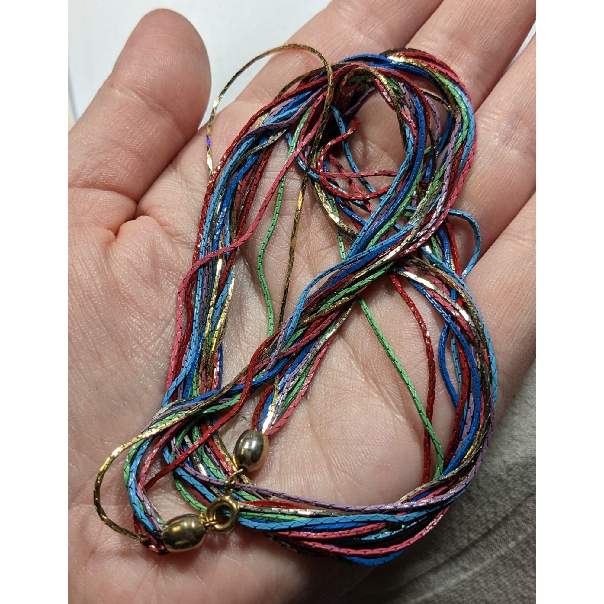 Other Vintage Rainbow Multistrand Metallic Thread Necklace Size ONE SIZE - 5 Thumbnail