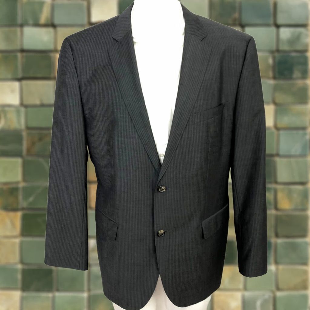 Hugo Boss Hugo Boss 42L Paolini Movio Sport Coat - Gray - Striped - One Piece Size US S / EU 44-46 / 1 - 1 Thumbnail