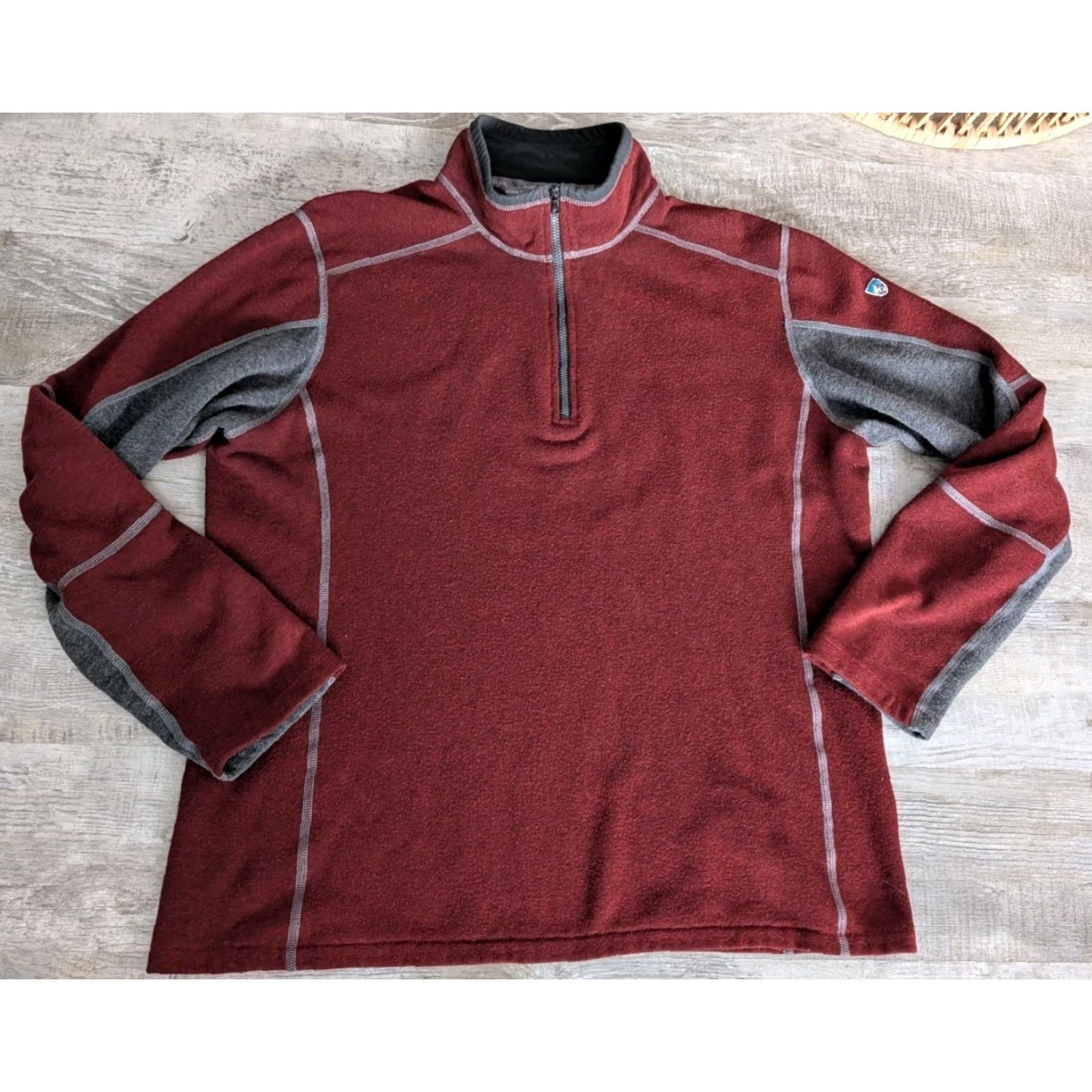 Vintage Kuhl Sweater Mens L Dark Red Quarter 1/4 Zip Kashmira Fleece Pullover Outdoor Hiking VG Size US L / EU 52-54 / 3 - 2 Thumbnail