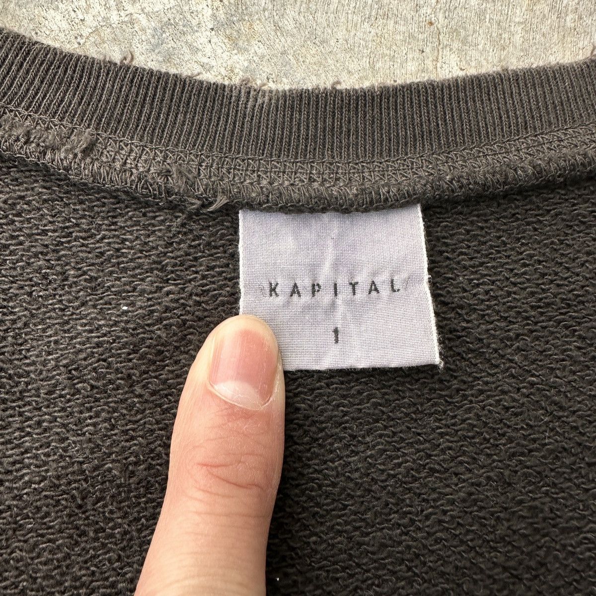 Kapital Trashed sunfade charcoal black hybrid hoodie sweatshirt vest Size US S / EU 44-46 / 1 - 11 Thumbnail