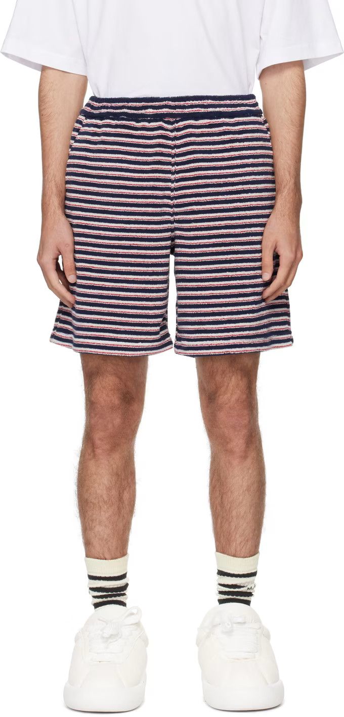 oc11z0525 Stripe-Print Slip-On Shorts in Multicolor