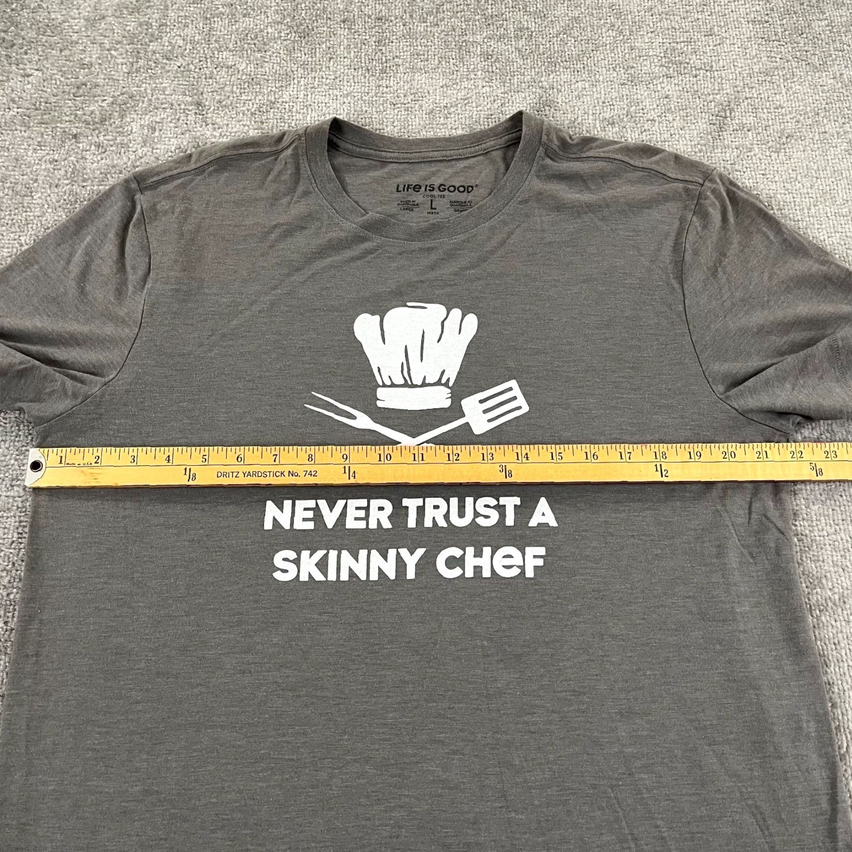 Life is Good LIFE IS GOOD Shirt Mens Large Gray Never Trust Skinny Chef Cooking Husband Funny Shirt Size US L / EU 52-54 / 3 - 5 Thumbnail