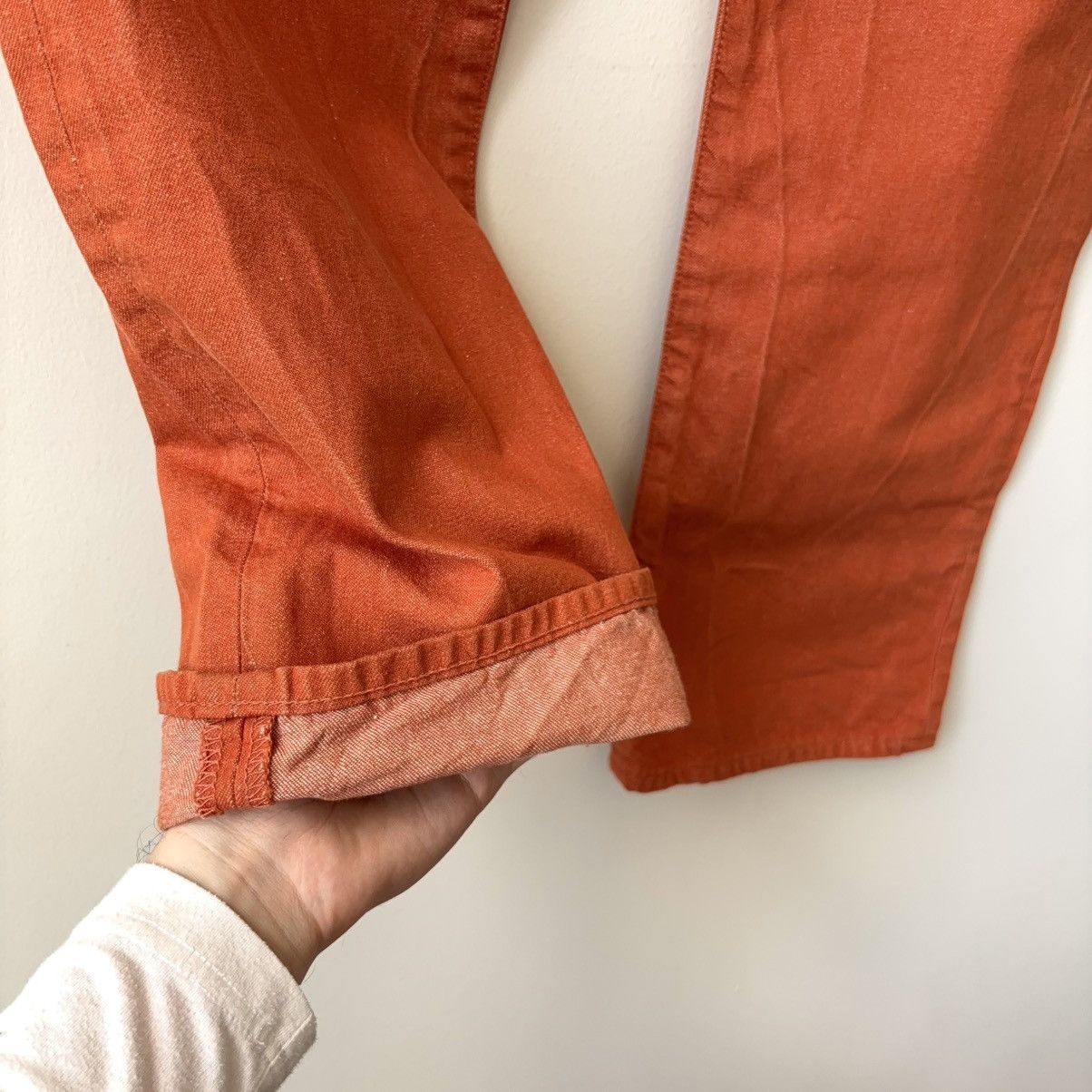 RRL Ralph Lauren Orange Pants High Boy Fit Tangerine Jean Japanese Denim Size US 30 / EU 46 - 9 Thumbnail