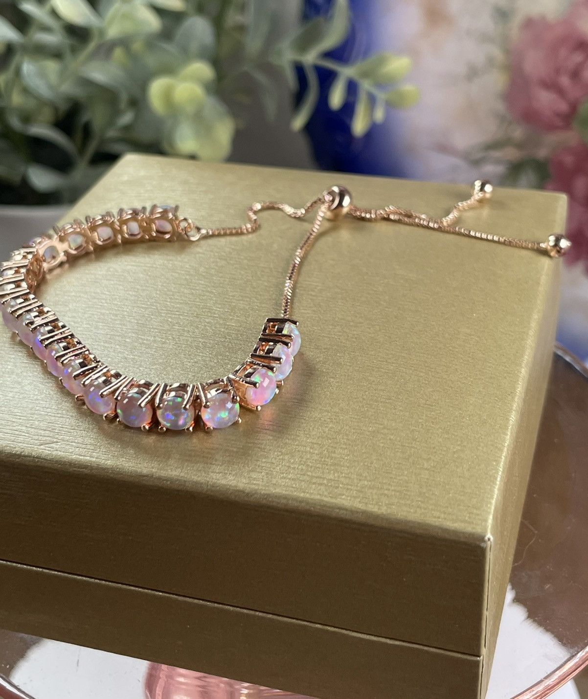 Other Genuine Ethiopian OPAL 14k Rose Gold plated Bolo Bracelet Size ONE SIZE - 13 Thumbnail
