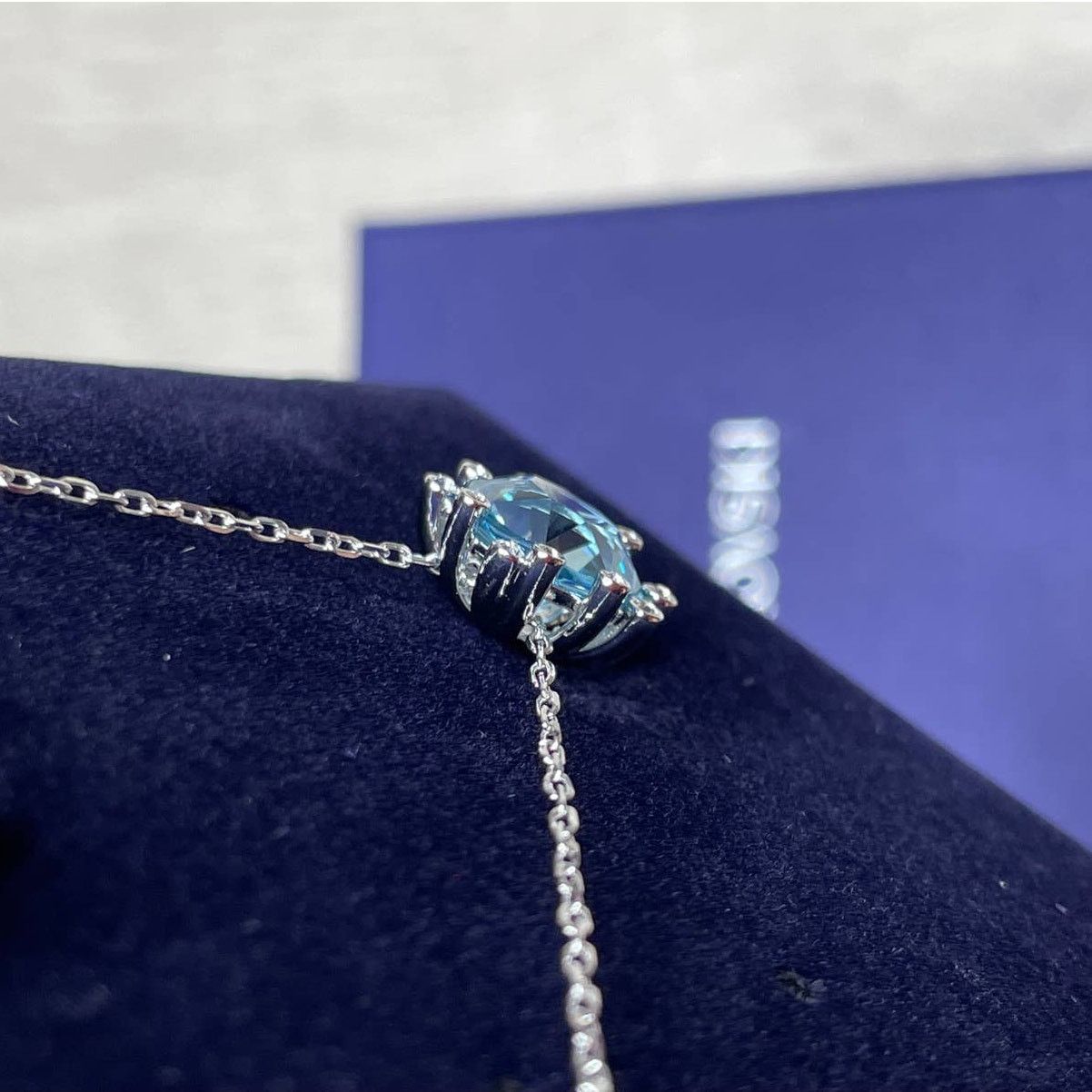 Swarovski Swarovski Crystal Olive Aqua Blue Crystal Pendant Necklace Size ONE SIZE - 4 Thumbnail